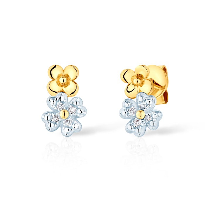 Ohrringe Blumen Savicki: Gold, Diamanten