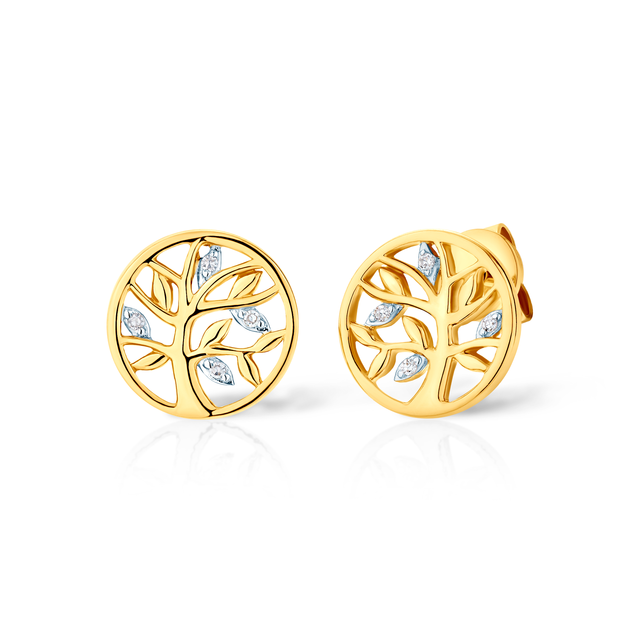 Сережки дерево Savicki: золото, діаманти