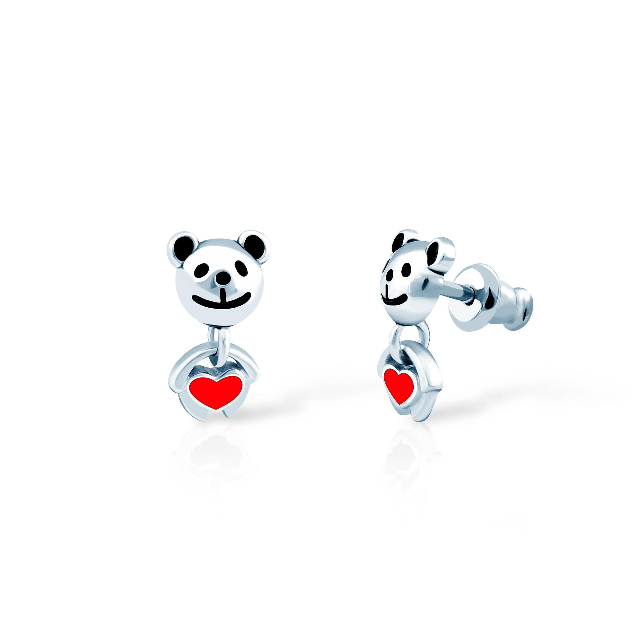 SAVICKI teddy bear earrings: silver