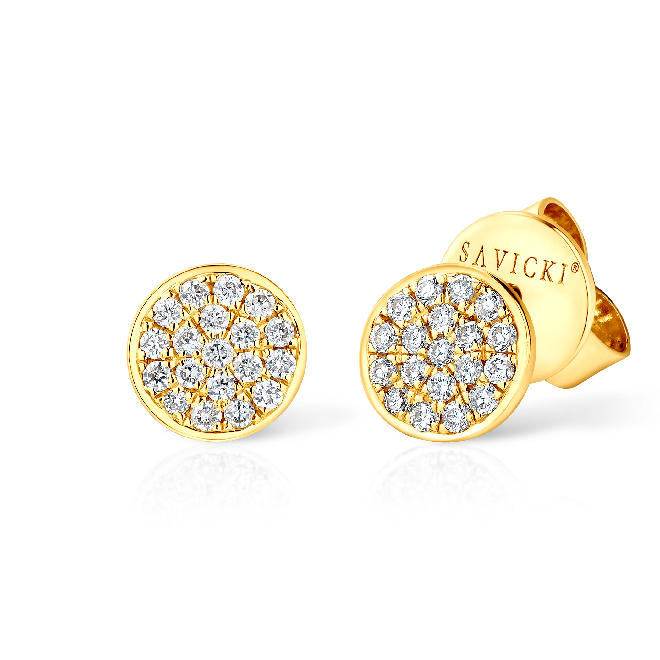 Σκουλαρίκια Savicki με Κύκλο: χρυσό, διαμάντια