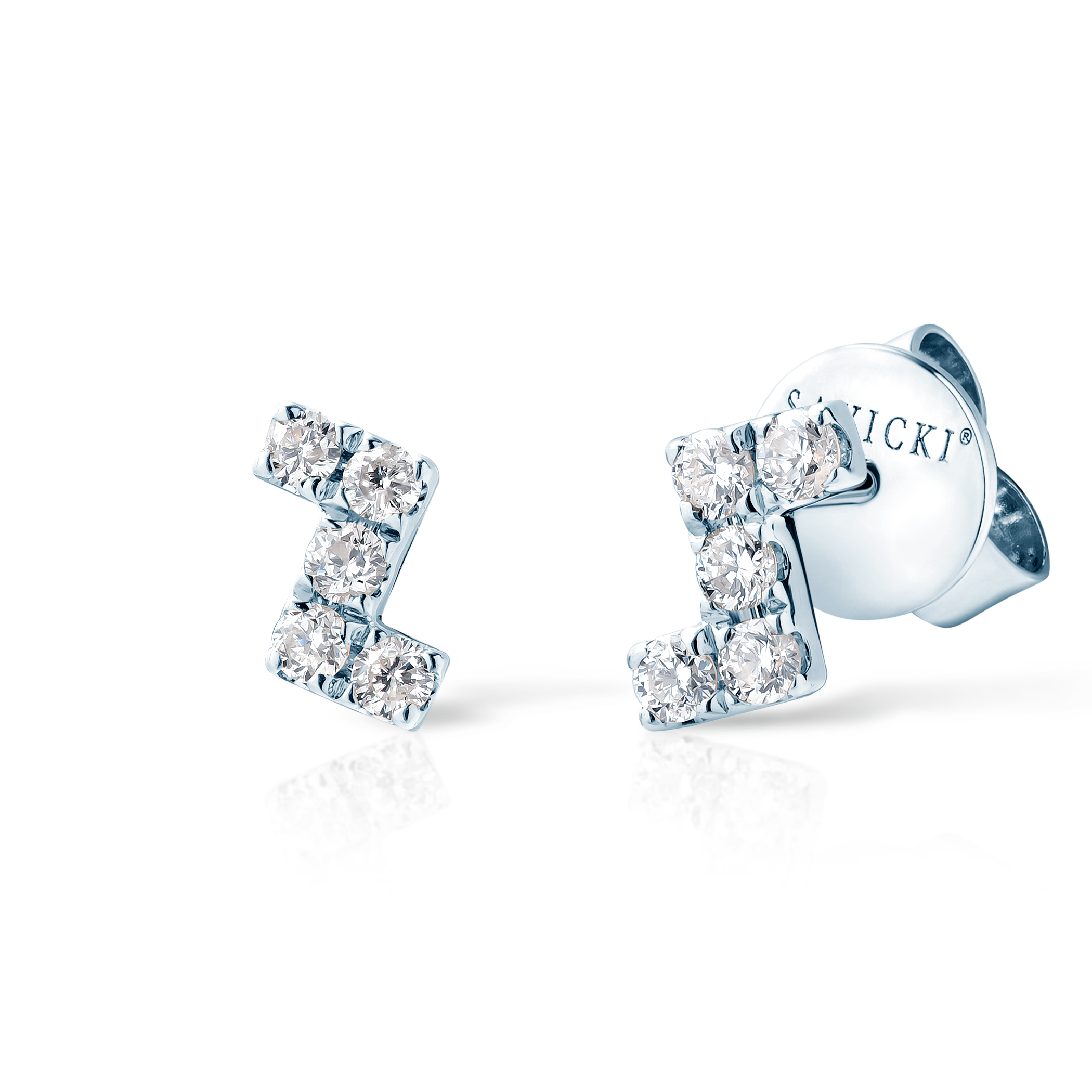 Сережки Savicki: біле золото, діаманти