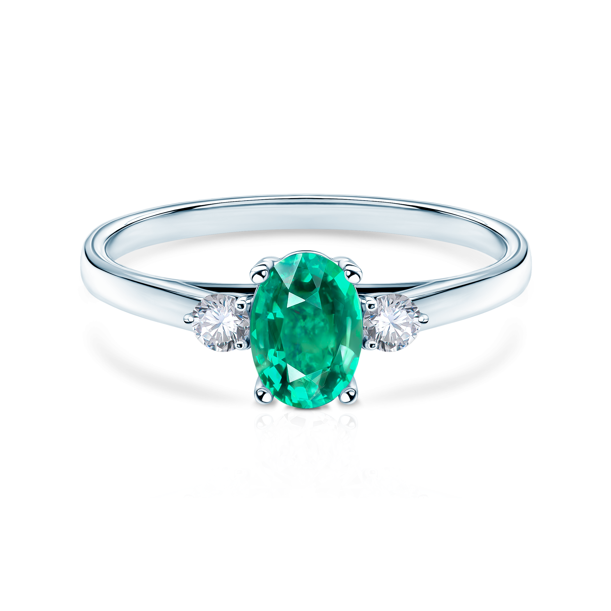 Каблучка Secret Garden: біле золото, смарагд 