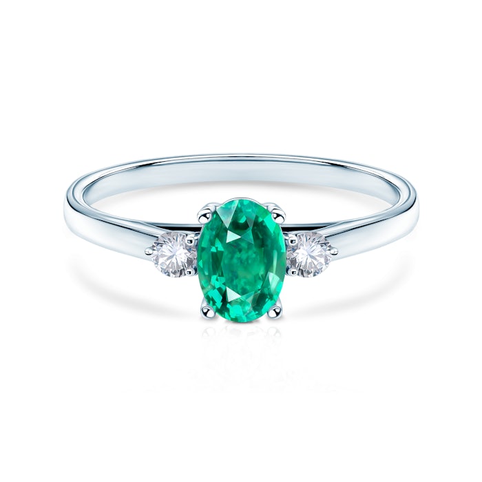 Secret Garden gyűrű: fehérarany és smaragd