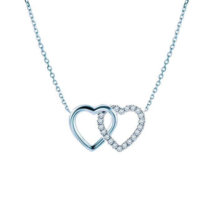SAVICKI nyaklánc szívvel: fehérarany és gyémántok