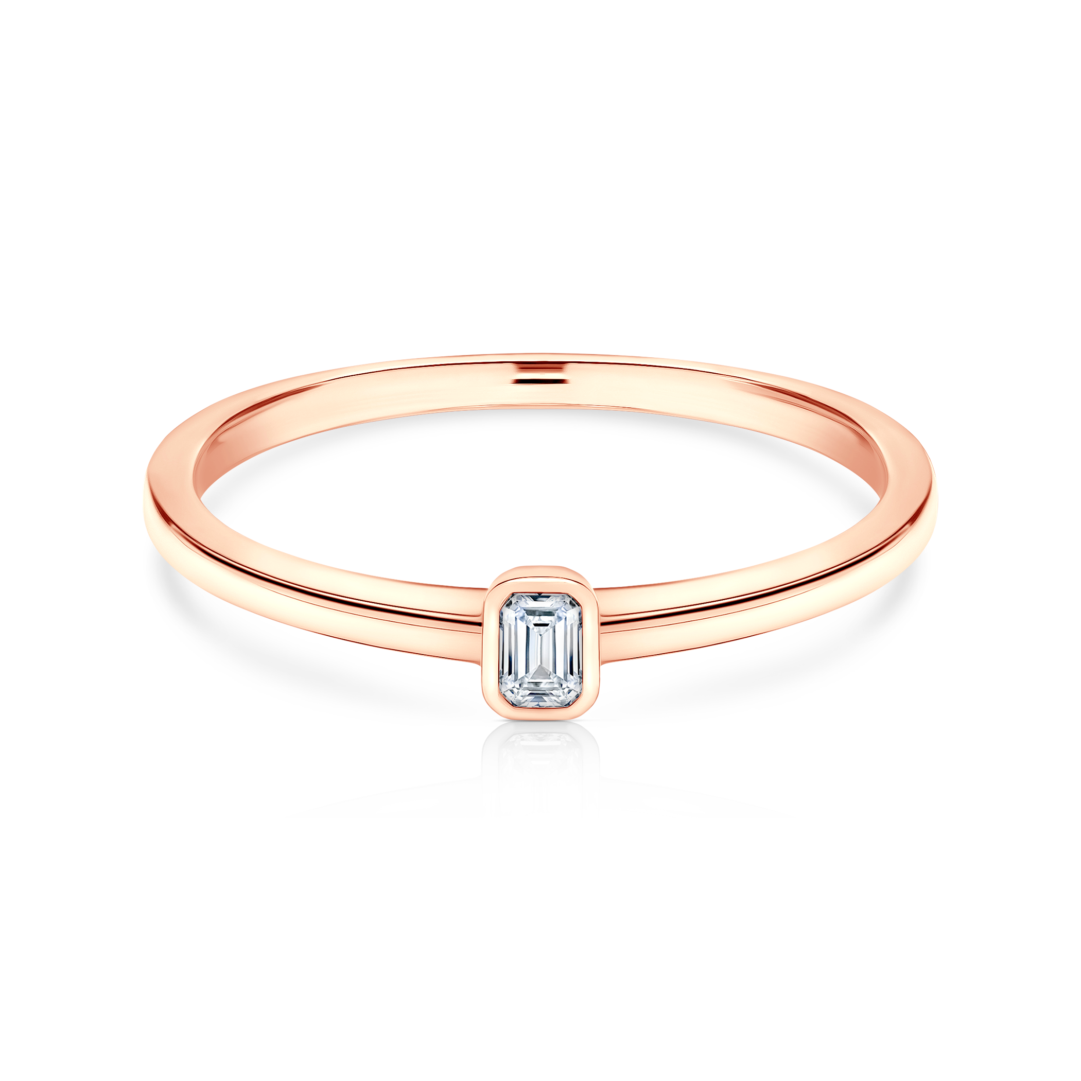 Δαχτυλίδι αρραβώνων Pure: ροζ χρυσός, σμαραγδένιο διαμάντι