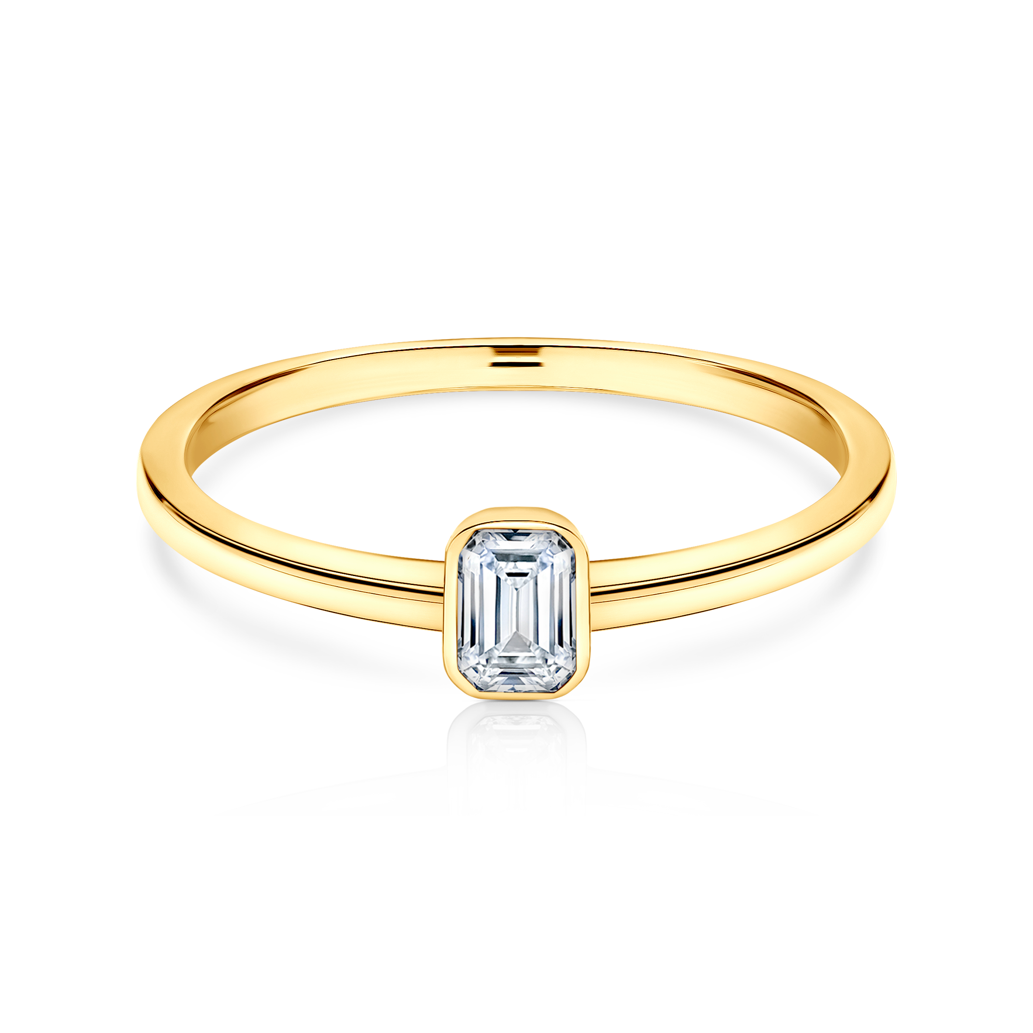Δαχτυλίδι αρραβώνων Pure: χρυσός, διαμάντι σμαραγδένιας κοπής