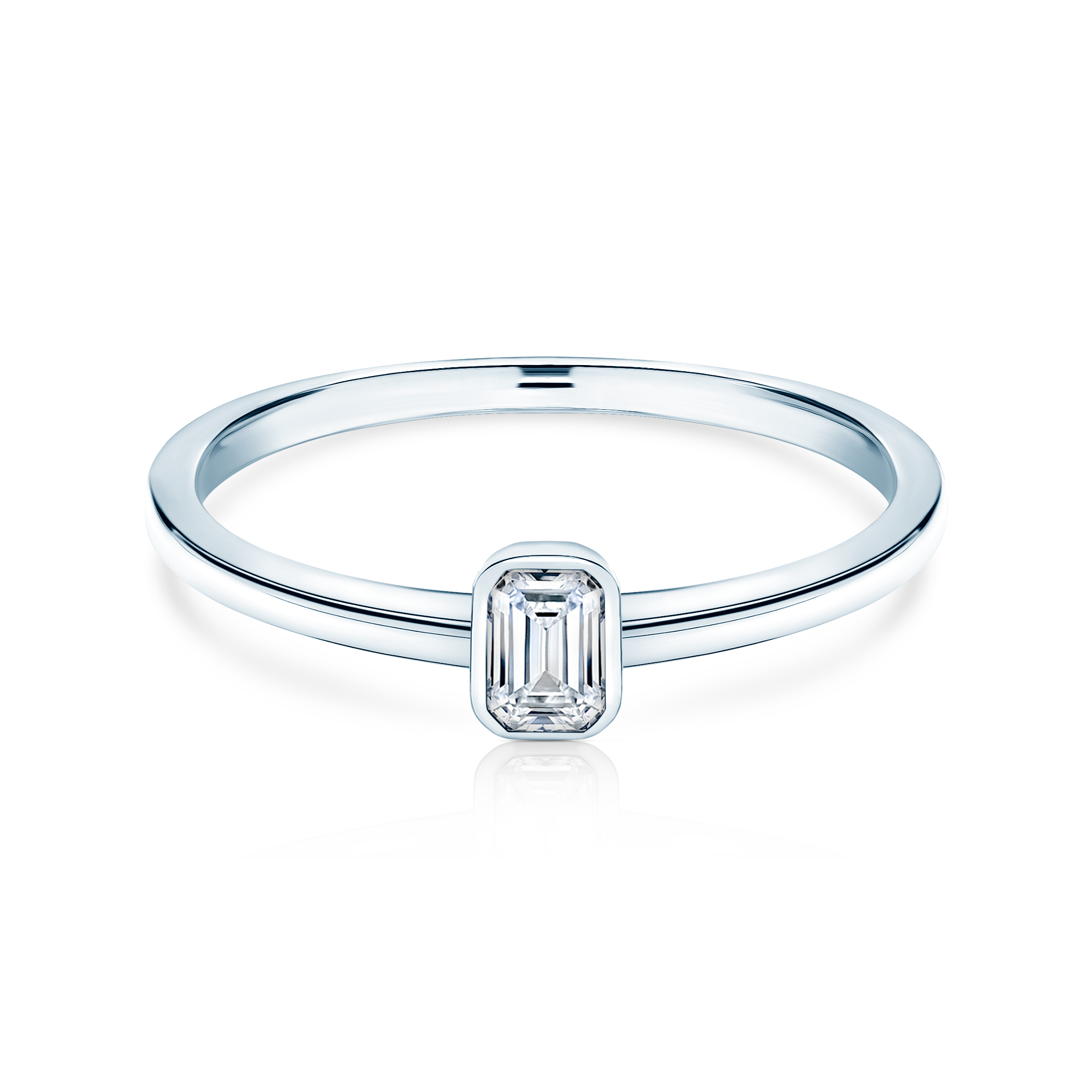 Verlobungsring Pure: Weißgold, Diamant