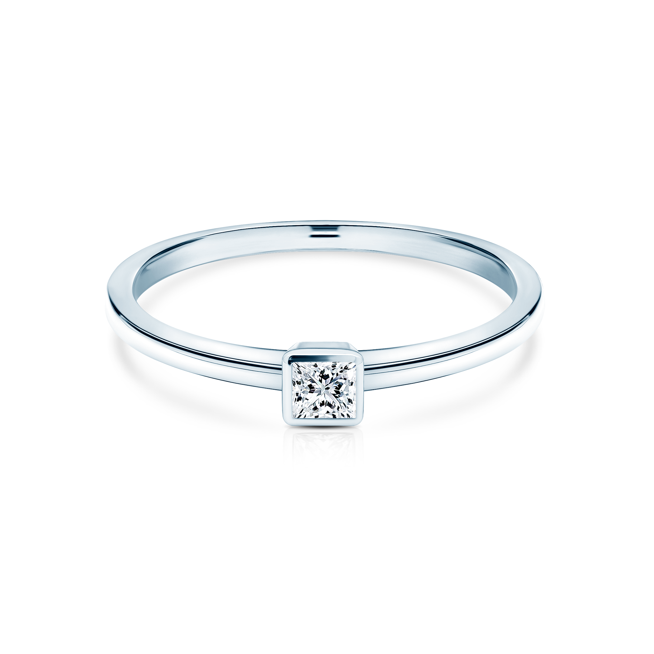 Δαχτυλίδι αρραβώνων Pure: λευκός χρυσός, διαμάντι σε κοπή PRINCESS