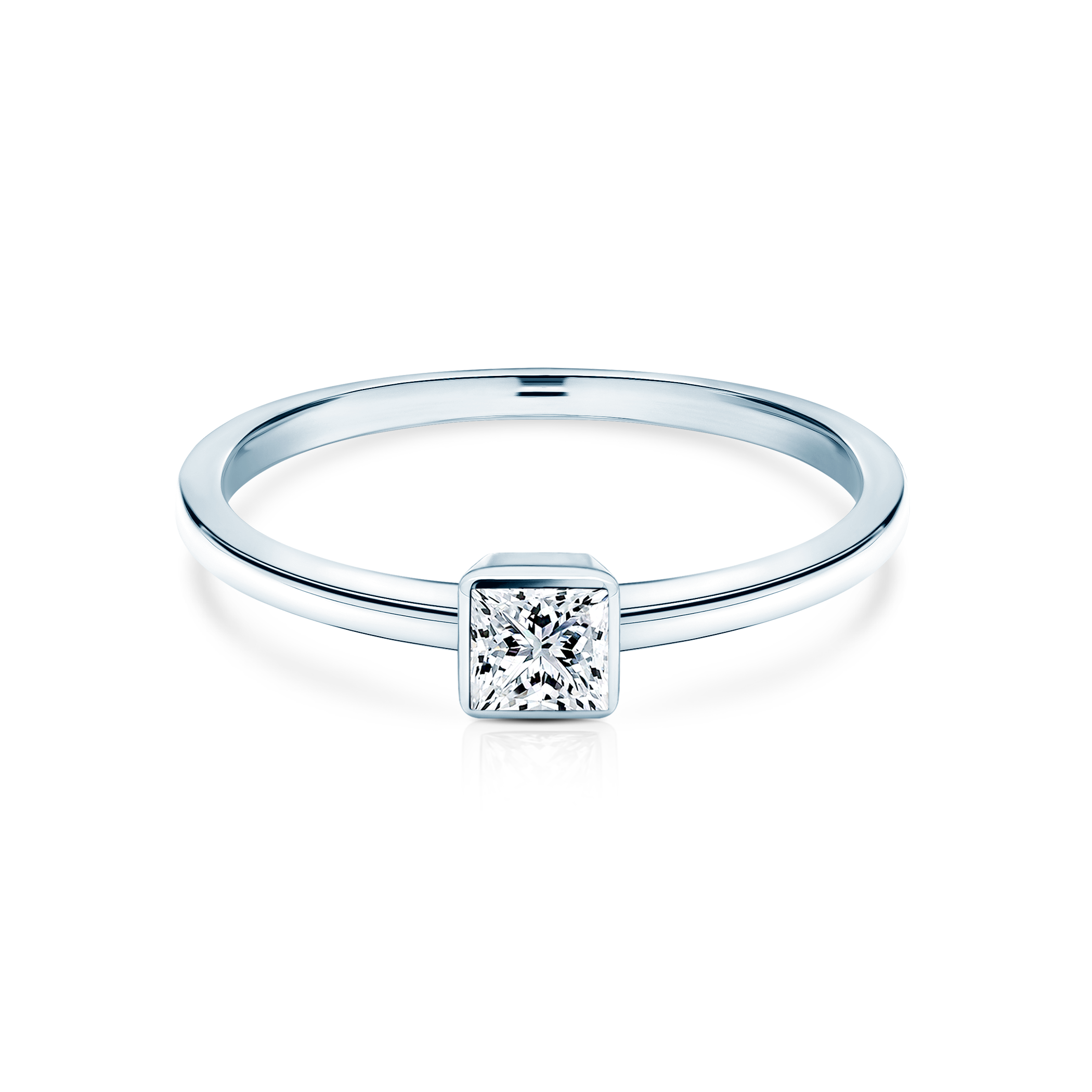 Δαχτυλίδι αρραβώνων Pure: λευκός χρυσός, διαμάντι σε κοπή PRINCESS