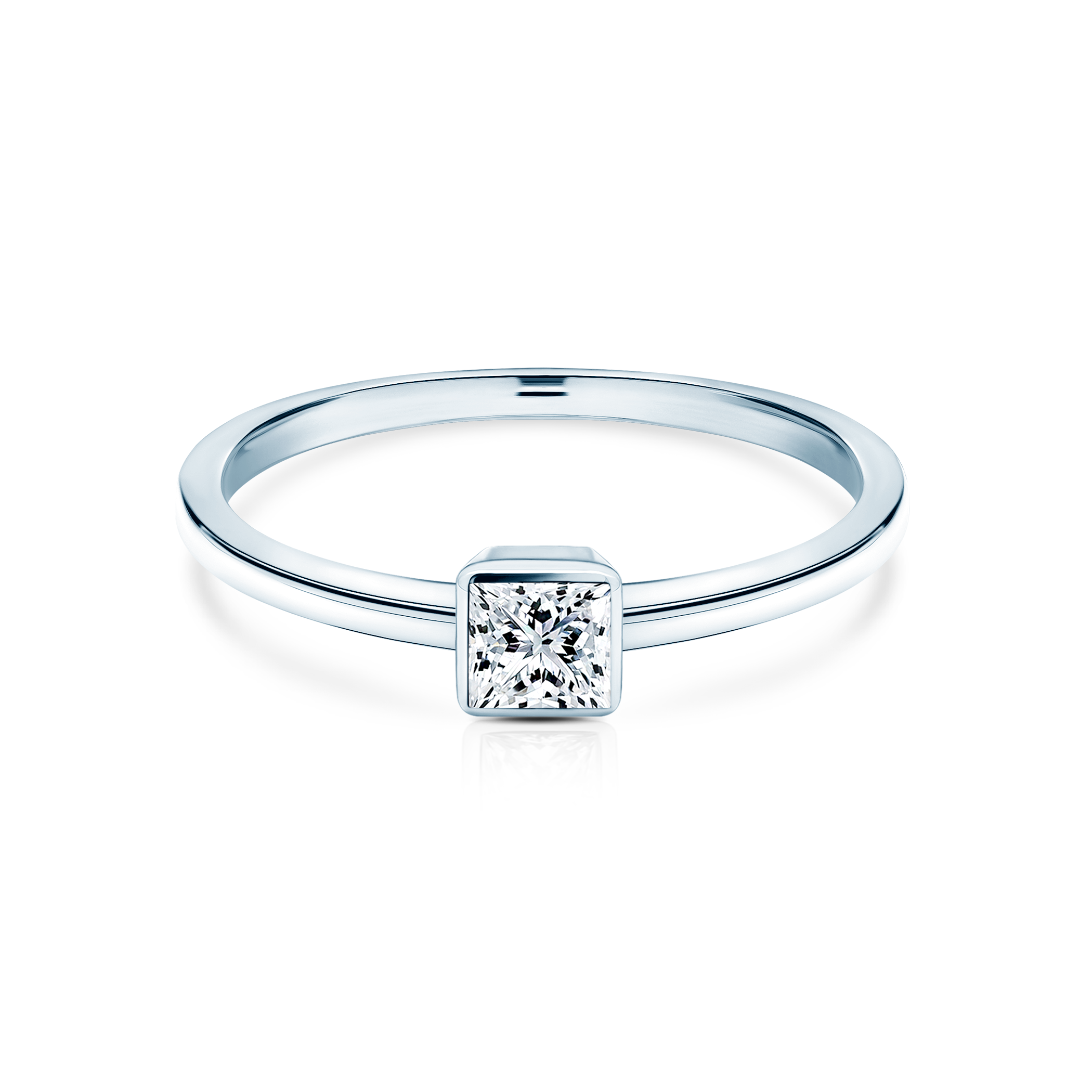 Δαχτυλίδι αρραβώνων Pure: λευκός χρυσός, διαμάντι σε κοπή PRINCESS