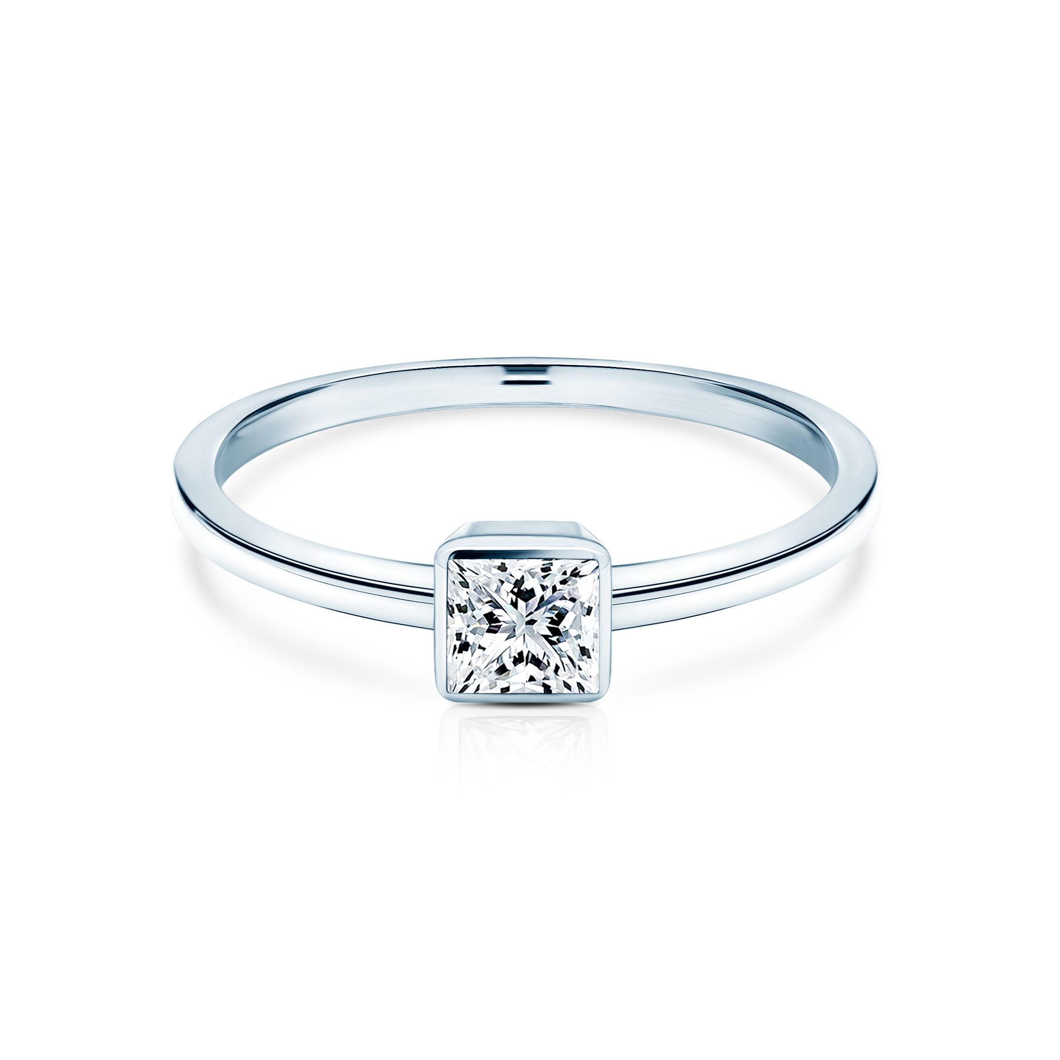 Δαχτυλίδι αρραβώνων Pure: λευκός χρυσός, διαμάντι σε κοπή PRINCESS
