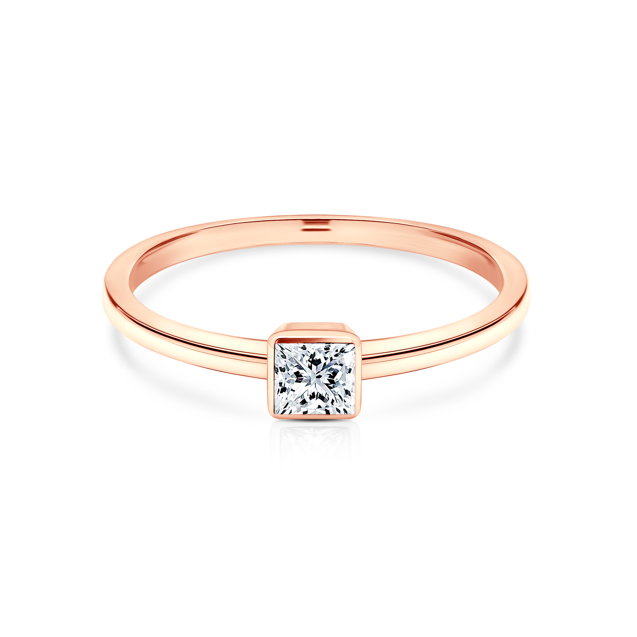 Δαχτυλίδι αρραβώνων Pure: ροζ χρυσός, διαμάντι σε κοπή PRINCESS