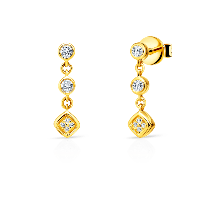 Savicki naušnice: zlato, dijamanti