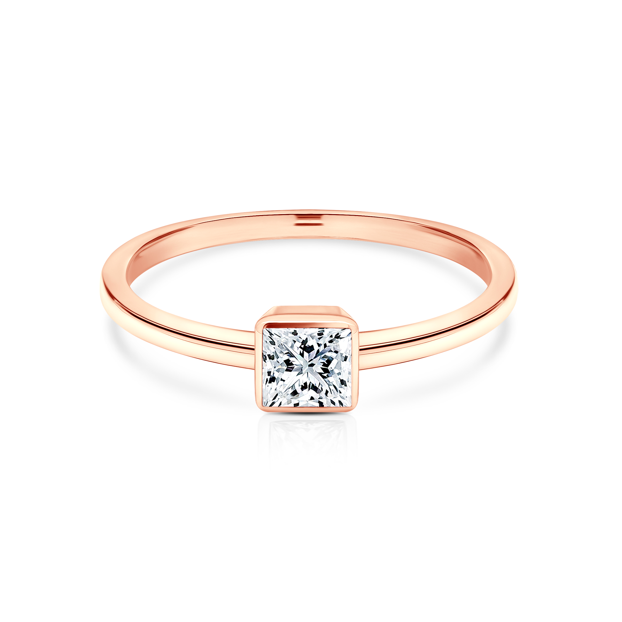 Δαχτυλίδι αρραβώνων Pure: ροζ χρυσός, διαμάντι σε κοπή PRINCESS