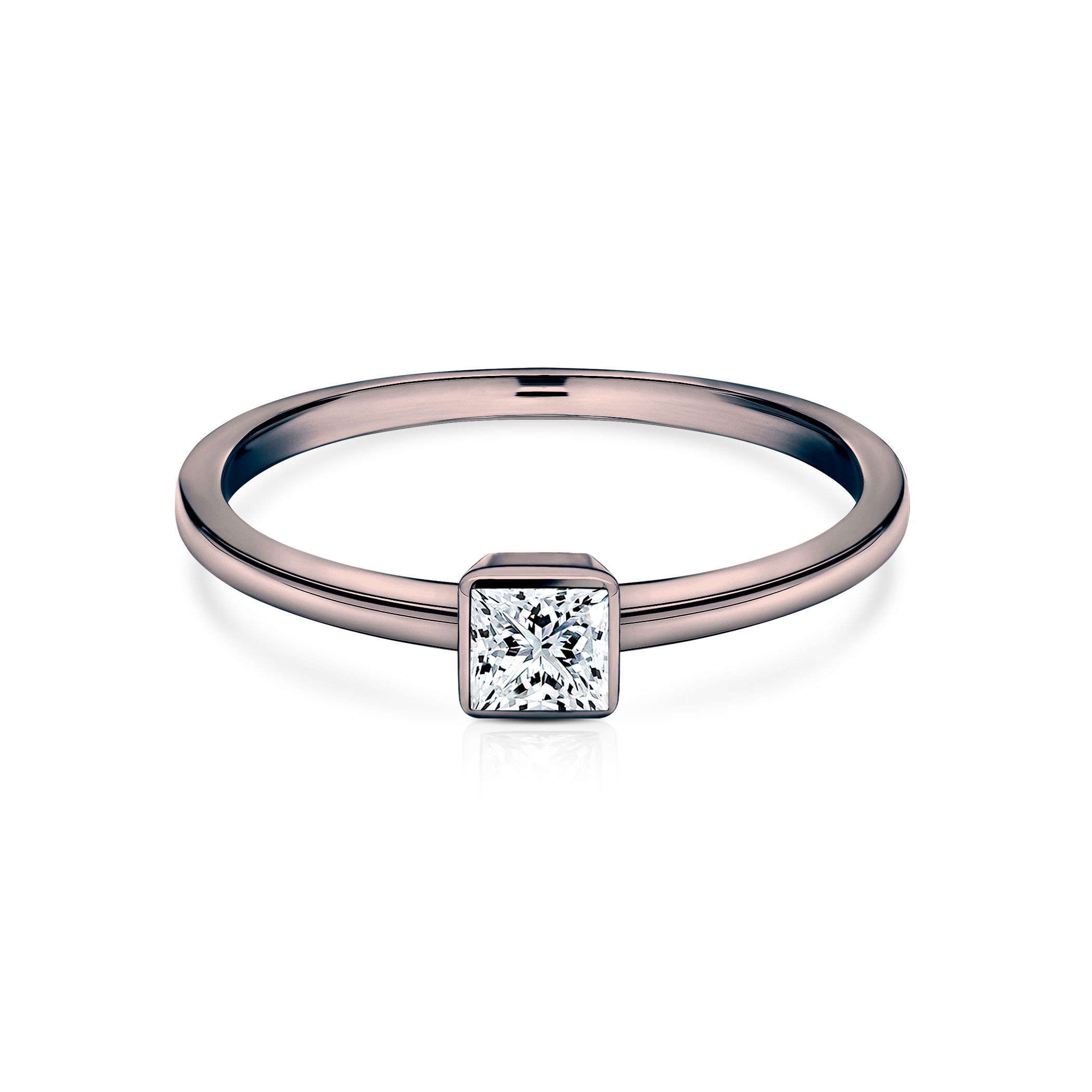 Δαχτυλίδι αρραβώνων Pure: μαύρος χρυσός, διαμάντι σε κοπή PRINCESS