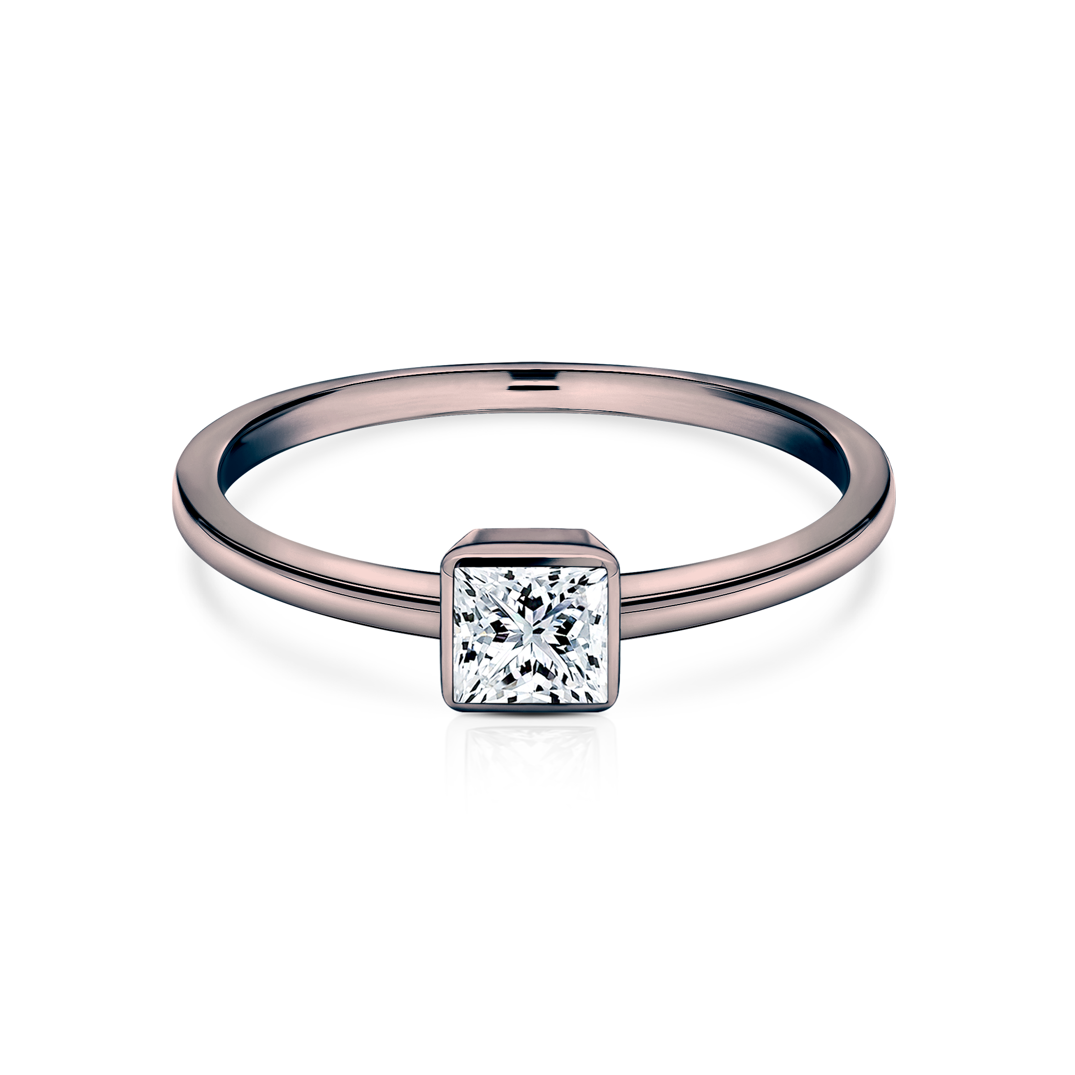 Δαχτυλίδι αρραβώνων Pure: μαύρος χρυσός, διαμάντι σε κοπή PRINCESS