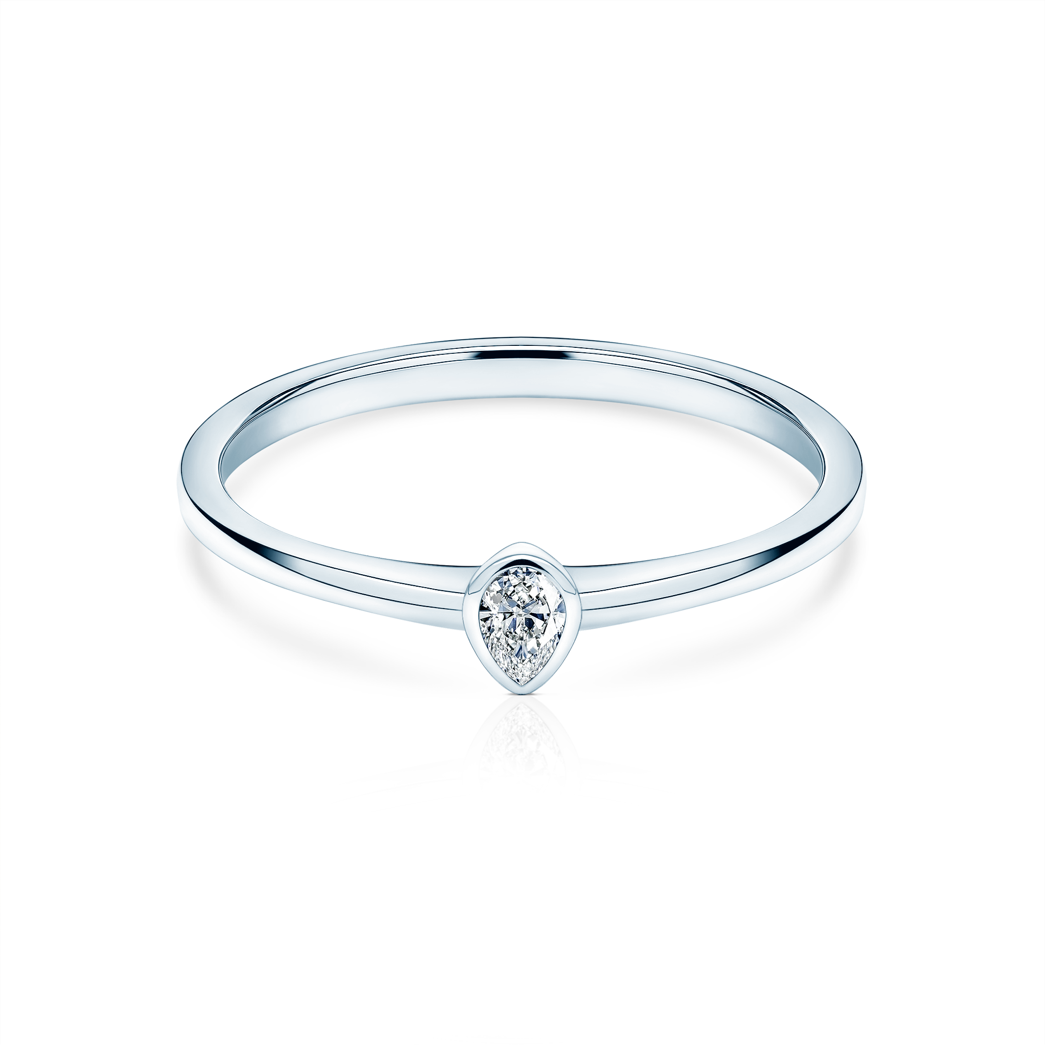 Verlobungsring Pure: Weißgold, Diamant