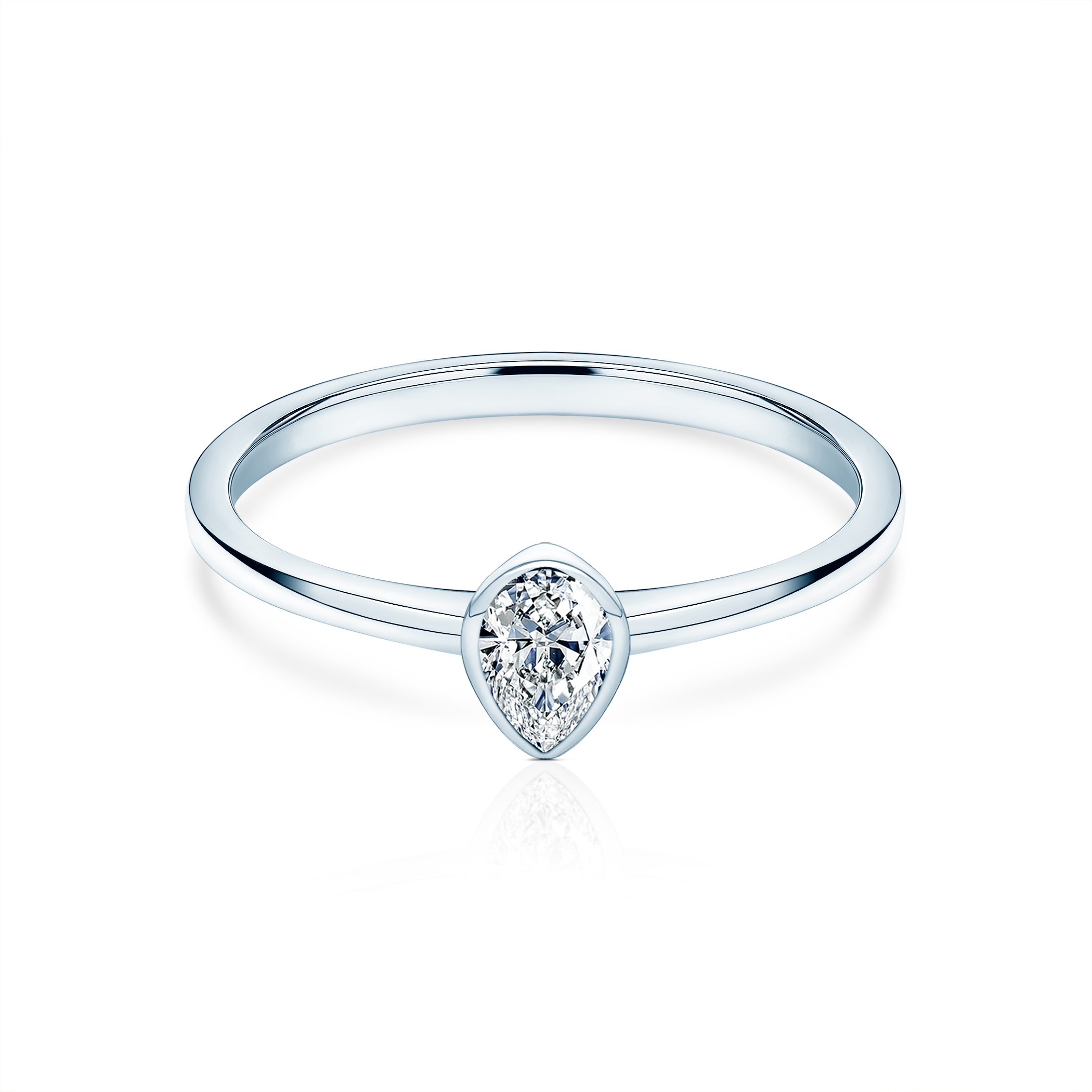 Verlobungsring Pure: Weißgold, Diamant