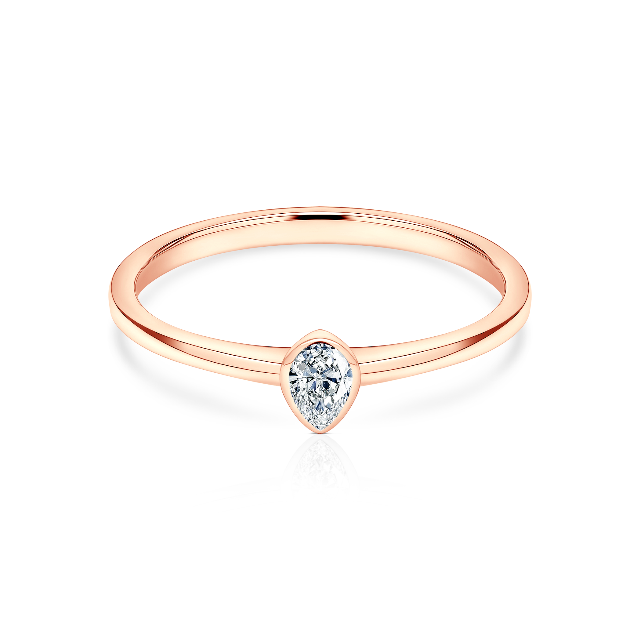 Δαχτυλίδι αρραβώνων Pure: ροζ χρυσός, διαμάντι σε κοπή PEAR