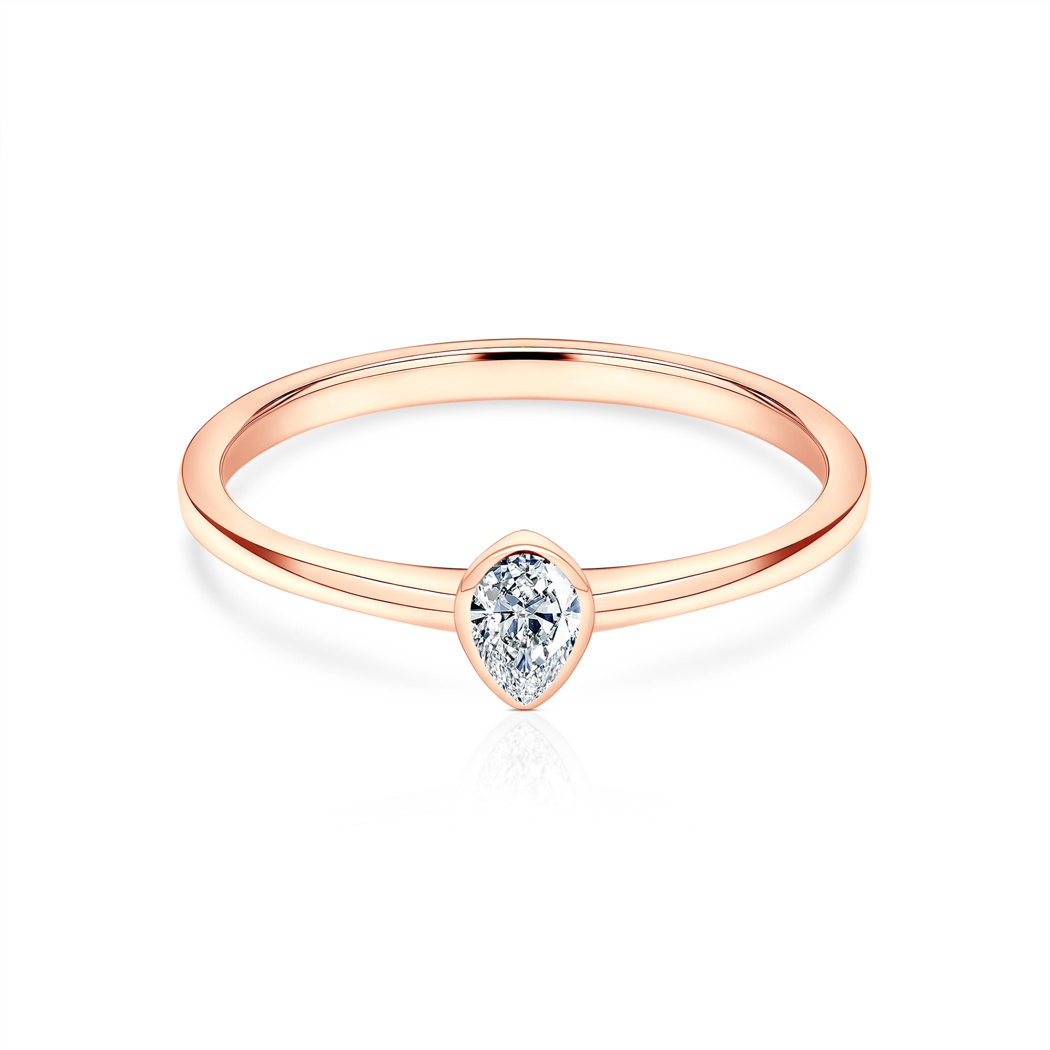 Δαχτυλίδι αρραβώνων Pure: ροζ χρυσός, διαμάντι σε κοπή PEAR
