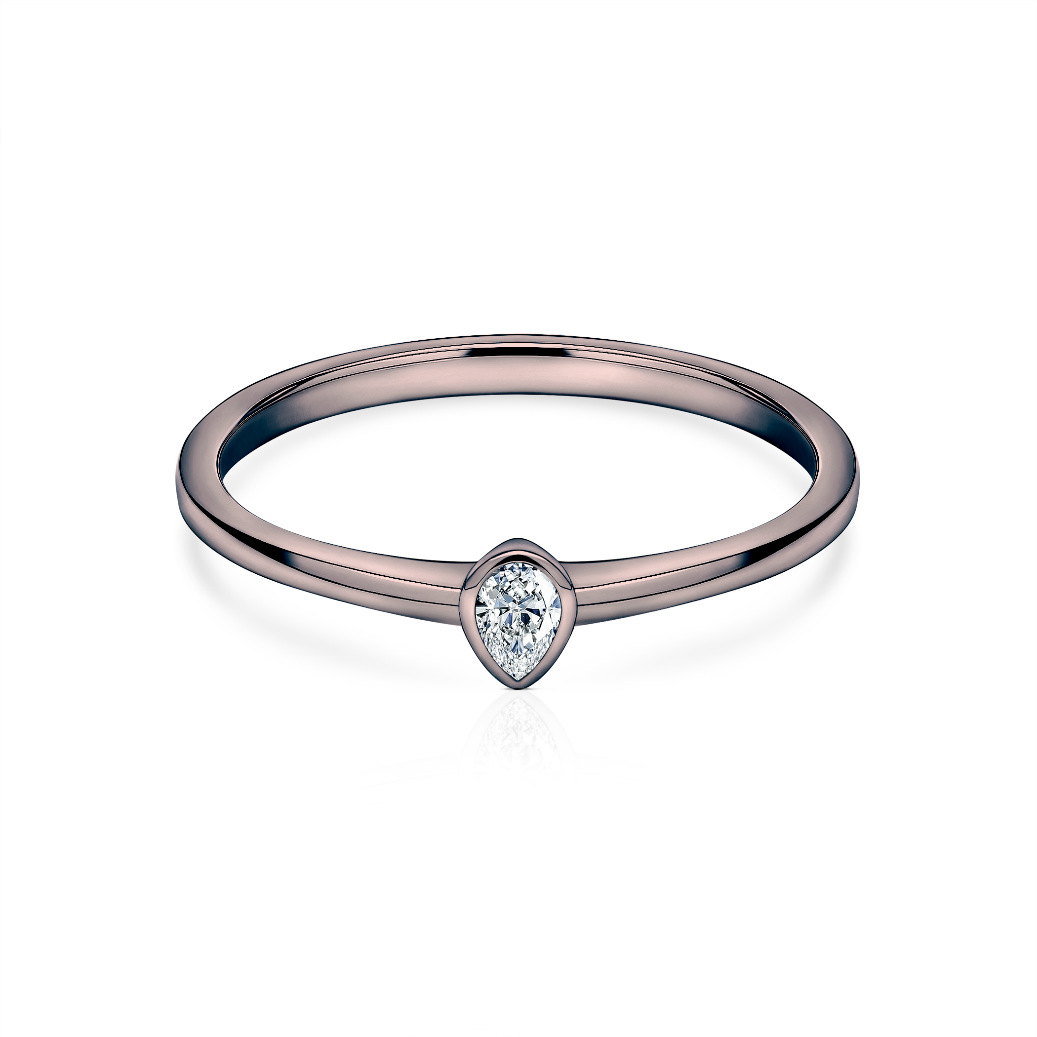 Δαχτυλίδι αρραβώνων Pure: μαύρος χρυσός, διαμάντι σε κοπή PEAR