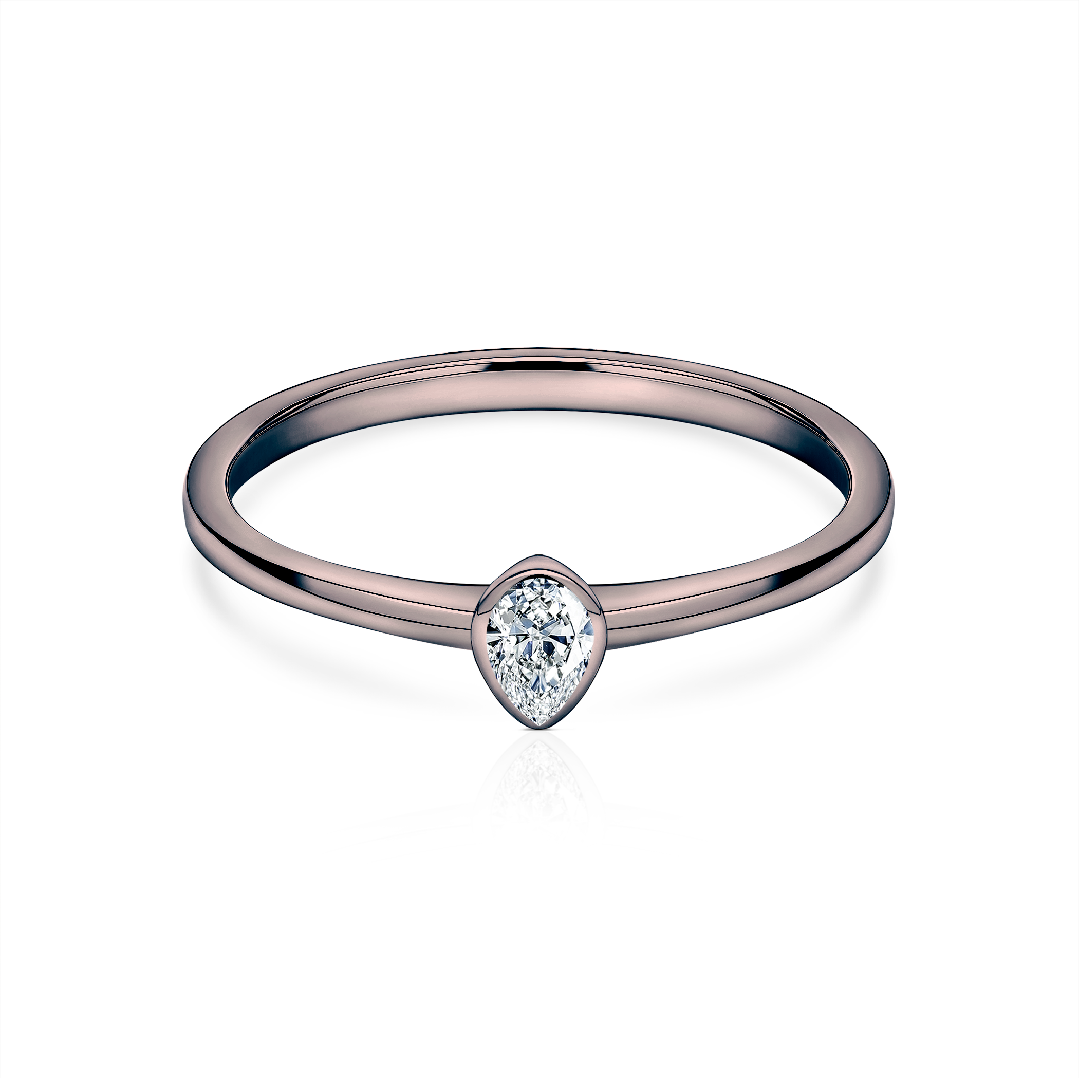 Δαχτυλίδι αρραβώνων Pure: μαύρος χρυσός, διαμάντι σε κοπή PEAR