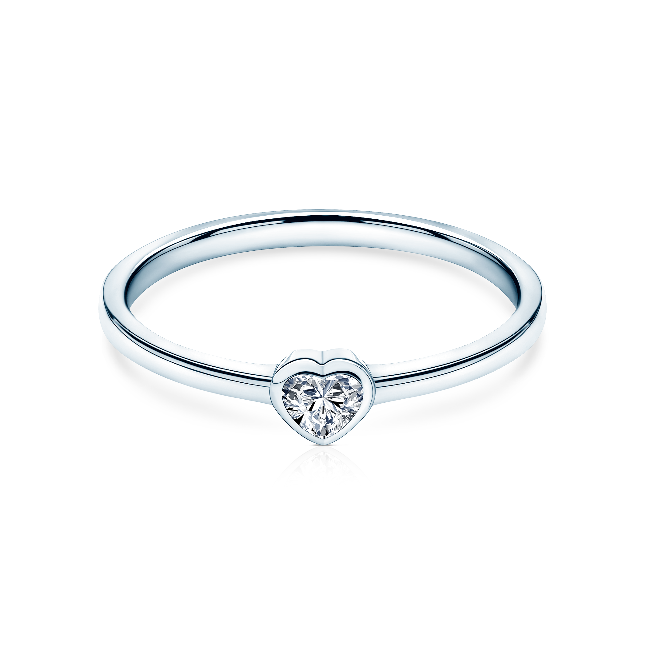 Verlobungsring Pure: Weißgold, Diamant