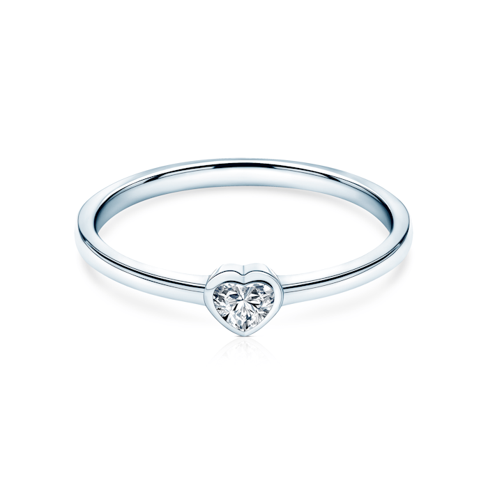 Inel de logodnă Pure: aur alb, diamant