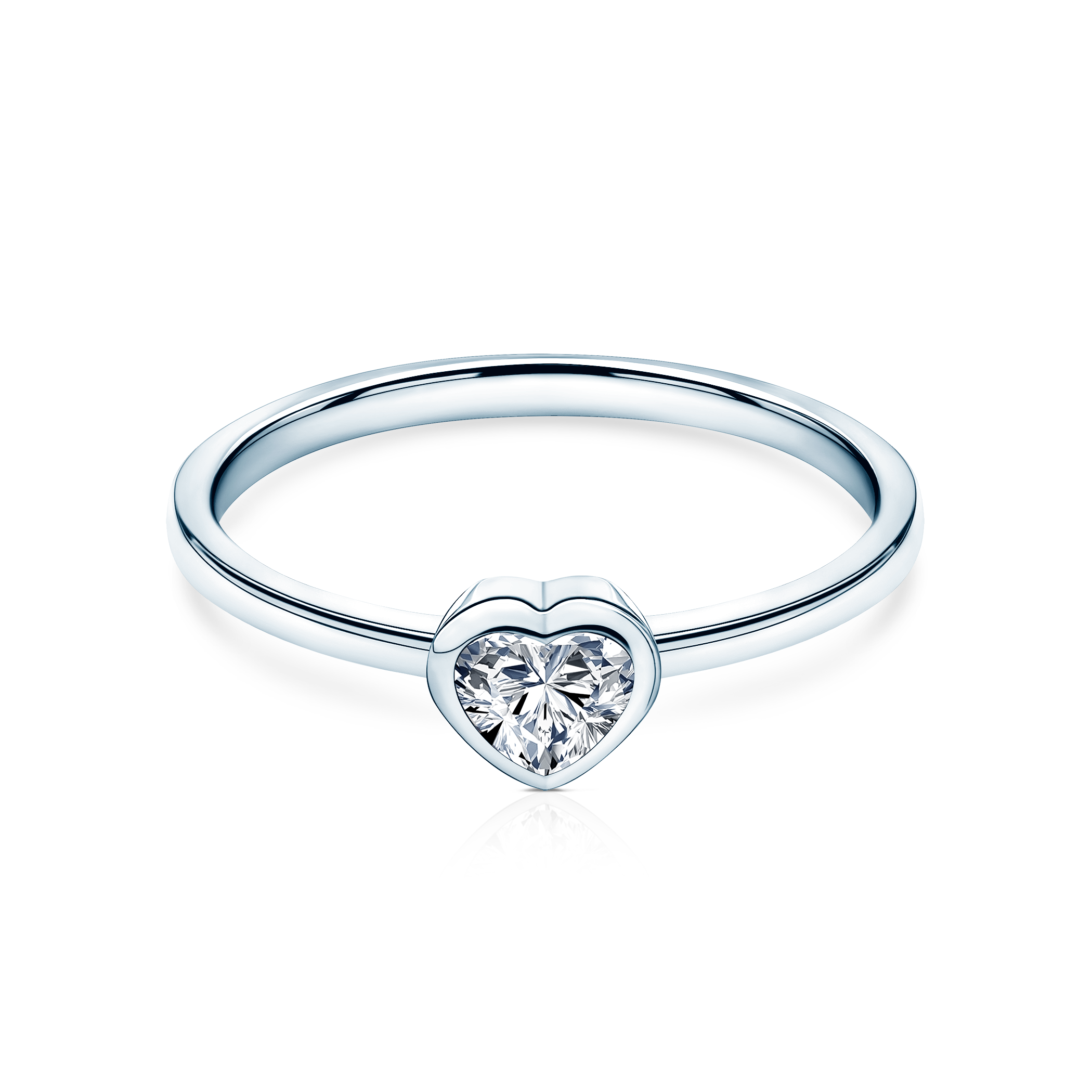 Δαχτυλίδι αρραβώνων Pure: λευκός χρυσός, διαμάντι σε κοπή HEART