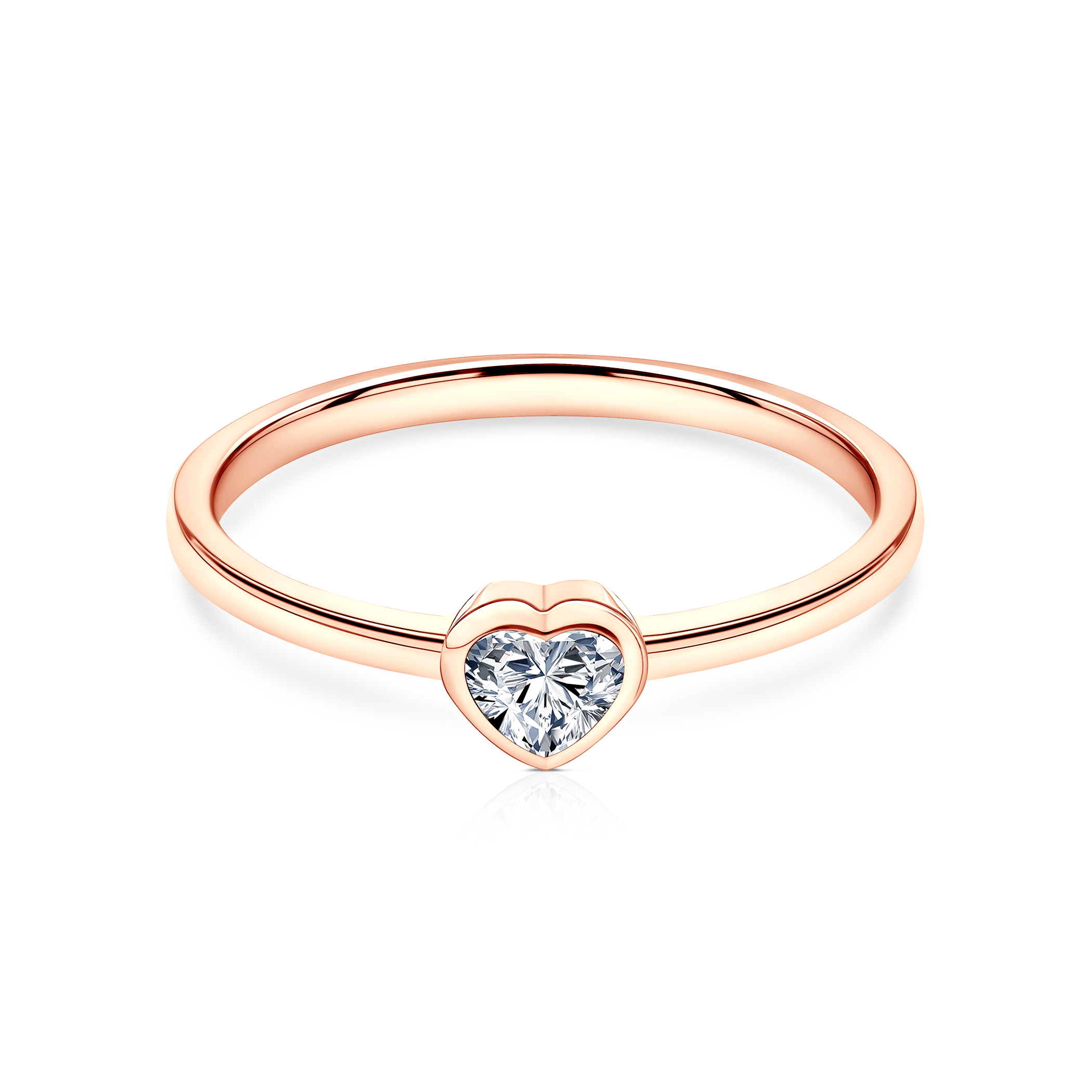 Inel de logodnă Pure: aur roz, diamant