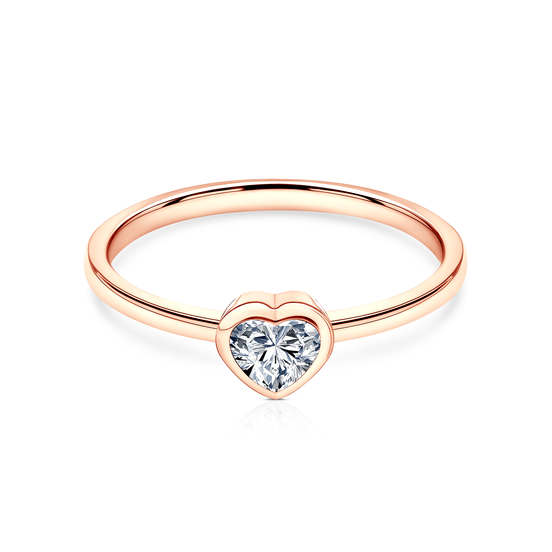 Δαχτυλίδι αρραβώνων Pure: ροζ χρυσός, διαμάντι σε κοπή HEART