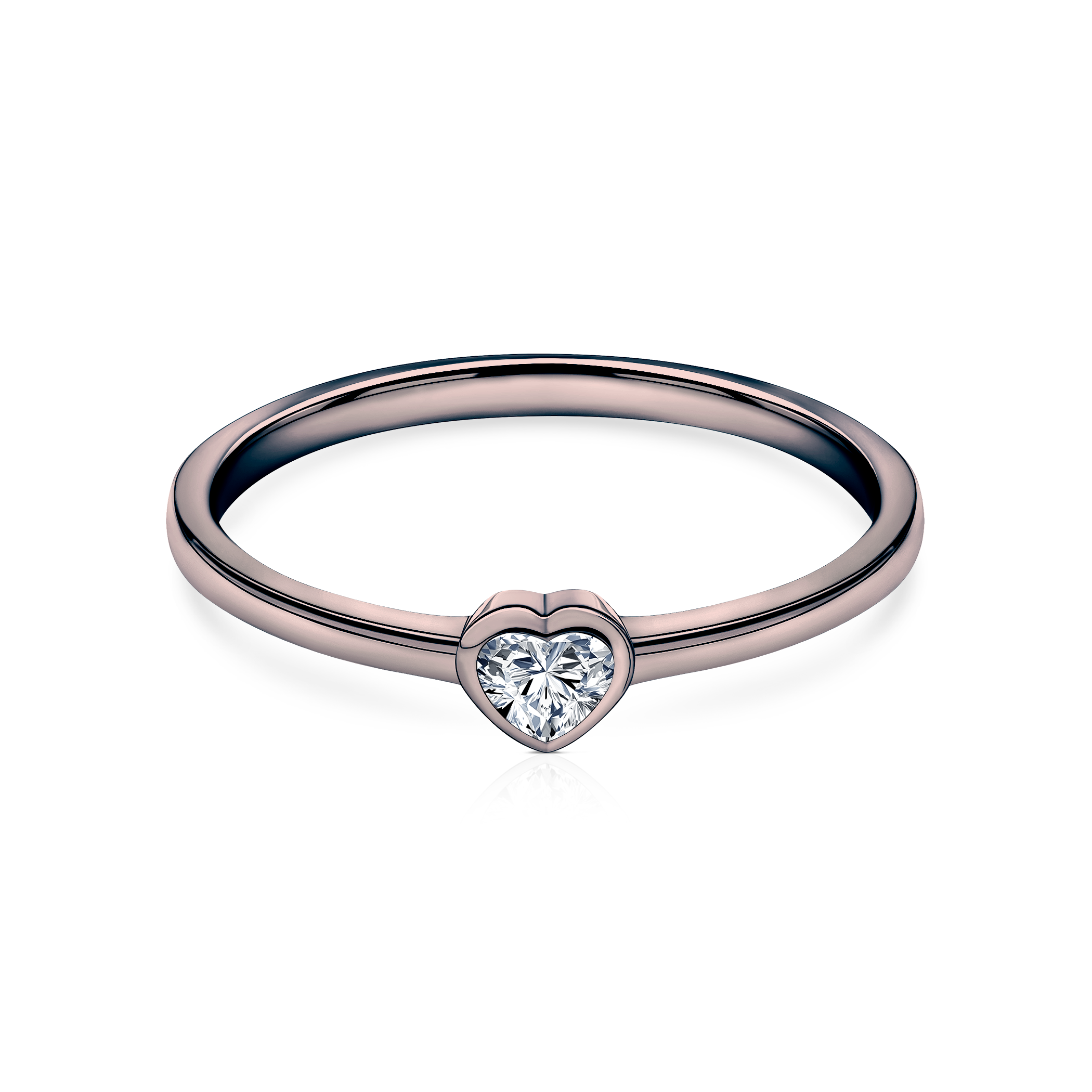 Δαχτυλίδι αρραβώνων Pure: μαύρος χρυσός, διαμάντι σε κοπή HEART