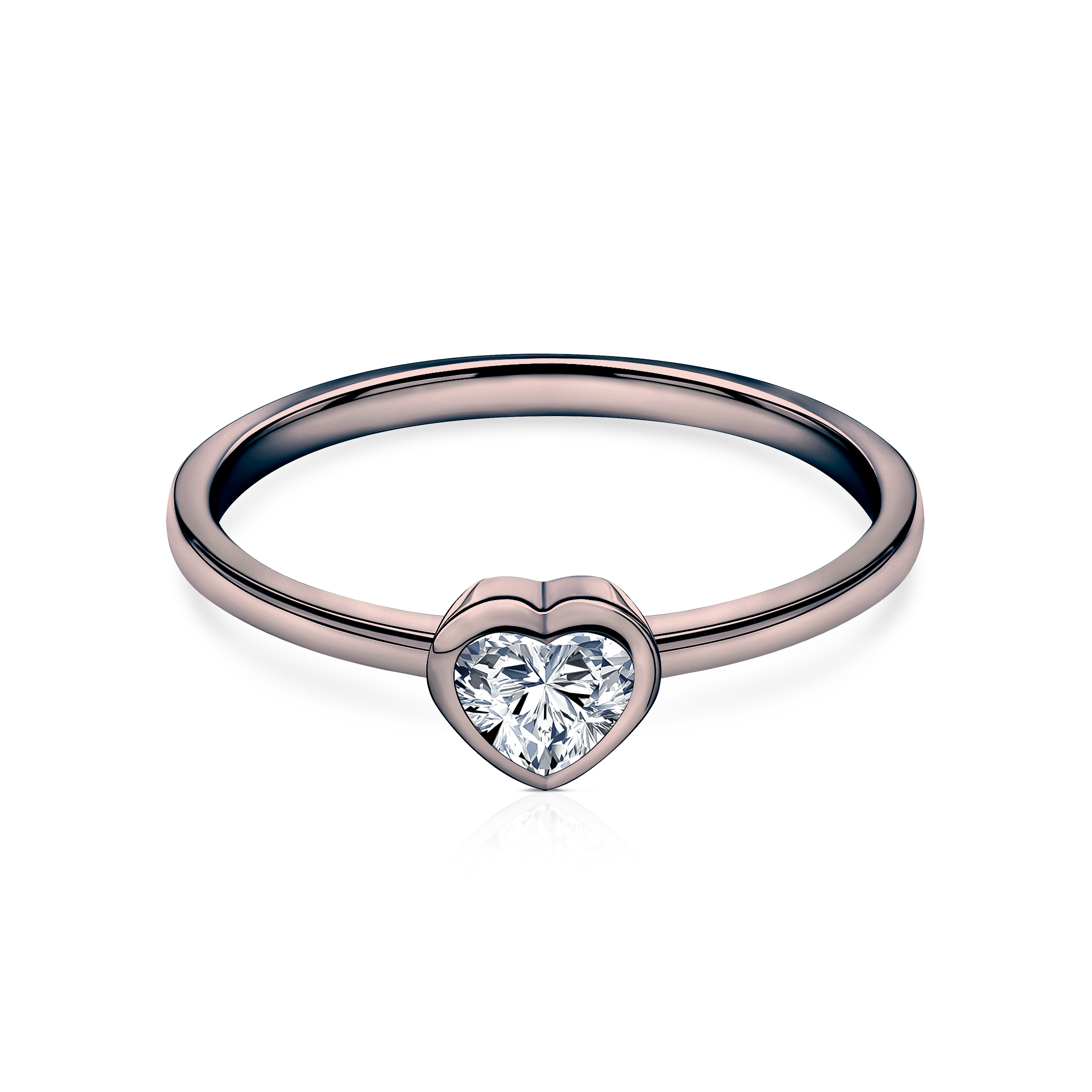 Δαχτυλίδι αρραβώνων Pure: μαύρος χρυσός, διαμάντι σε κοπή HEART