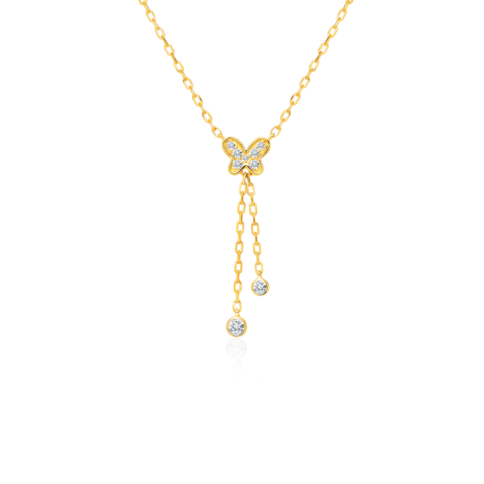 Колие с пеперуди Savicki: злато. диаманти
