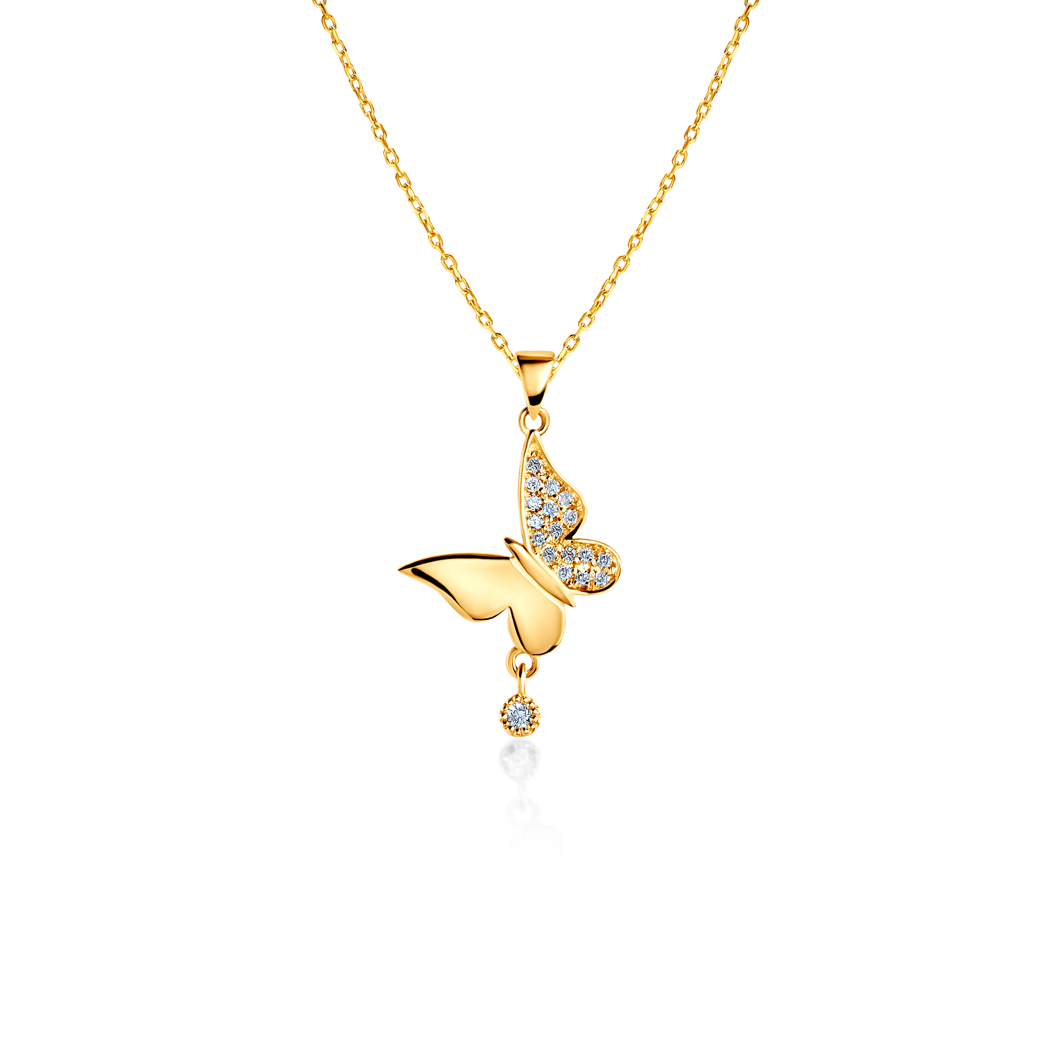 Ogrlica leptir Savicki: zlato, dijamanti