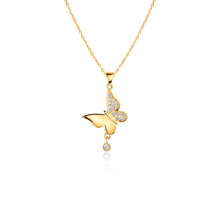 Ogrlica leptir Savicki: zlato, dijamanti
