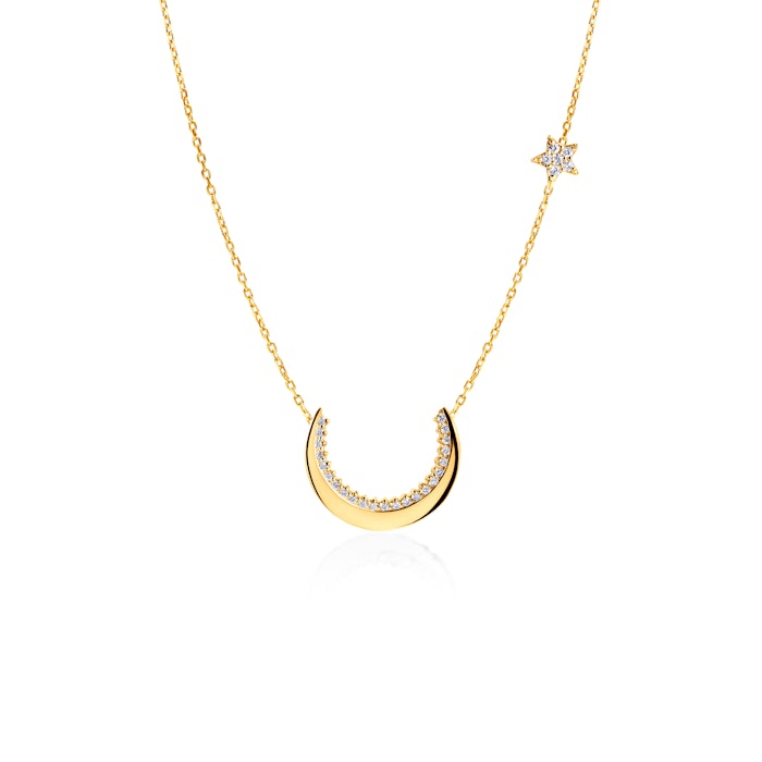 Колие с луна, звезда Savicki: злато, диаманти