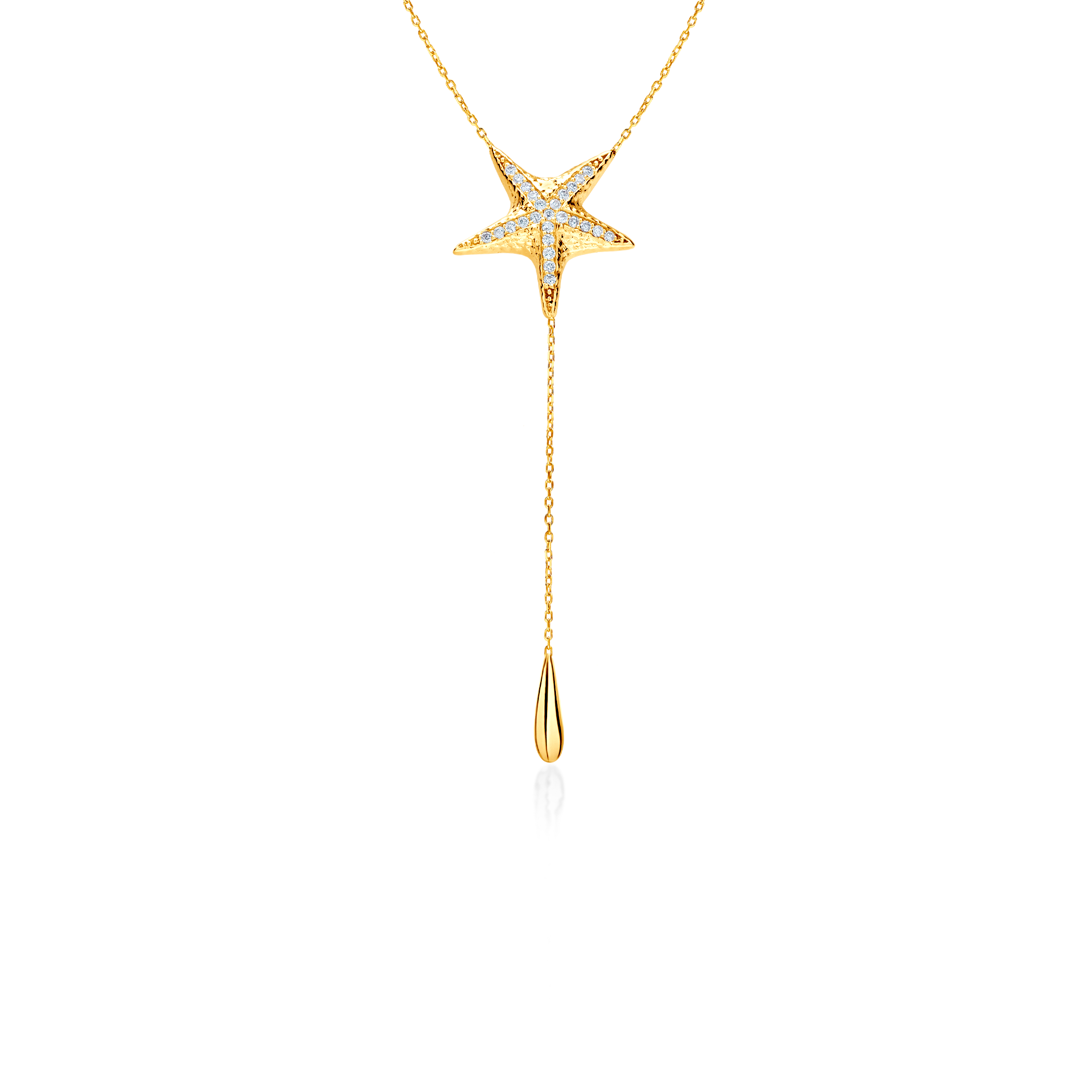 Starfish necklace Savick: gold, diamonds