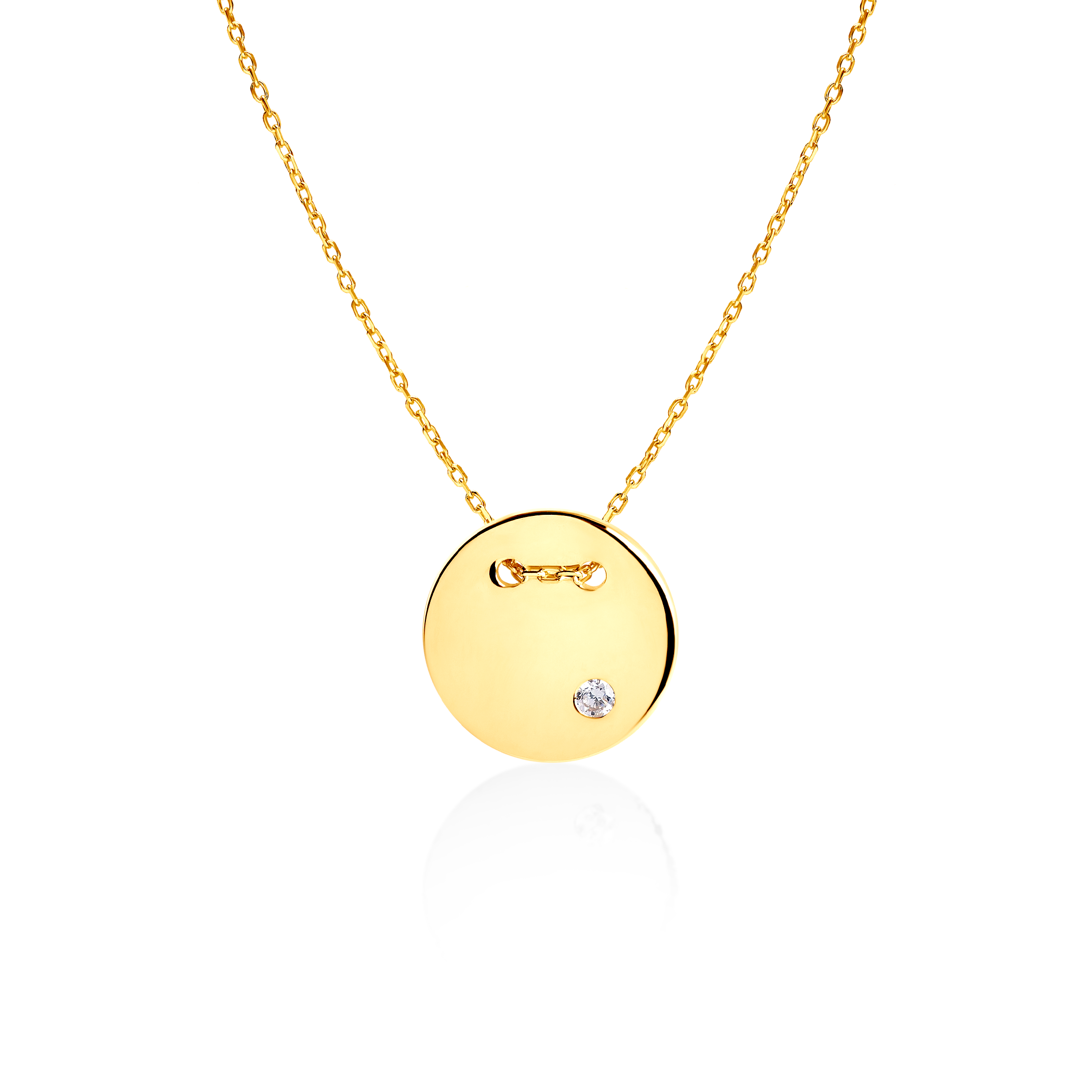 SAVICKI circle necklace: gold, diamond