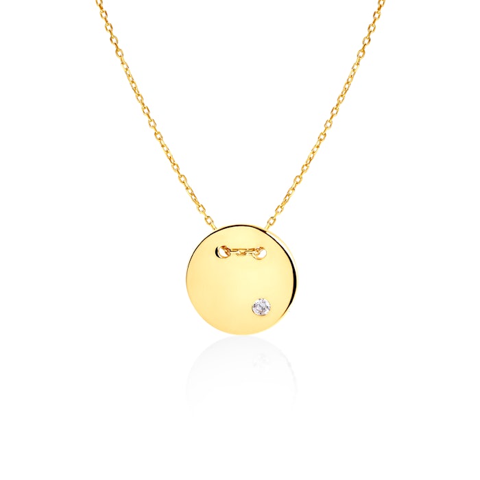 SAVICKI circle necklace: gold, diamond