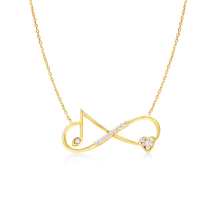 Savicki végtelenség, szív nyaklánc: arany, gyémántok