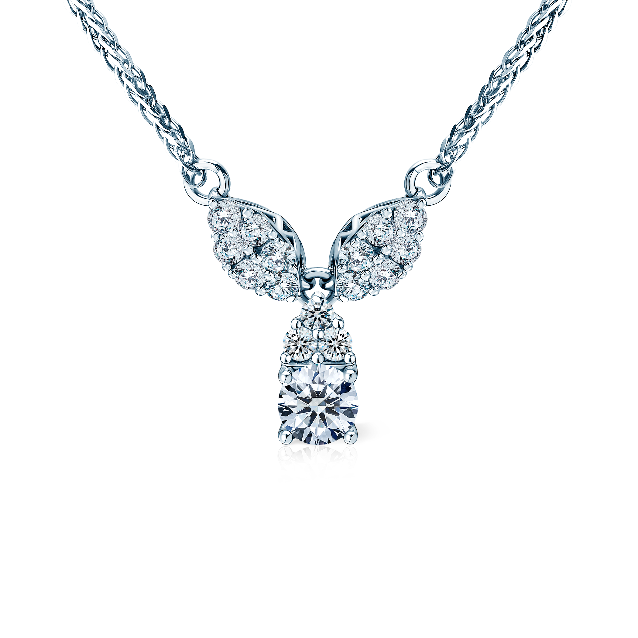 Fairytale necklace: white gold, diamonds