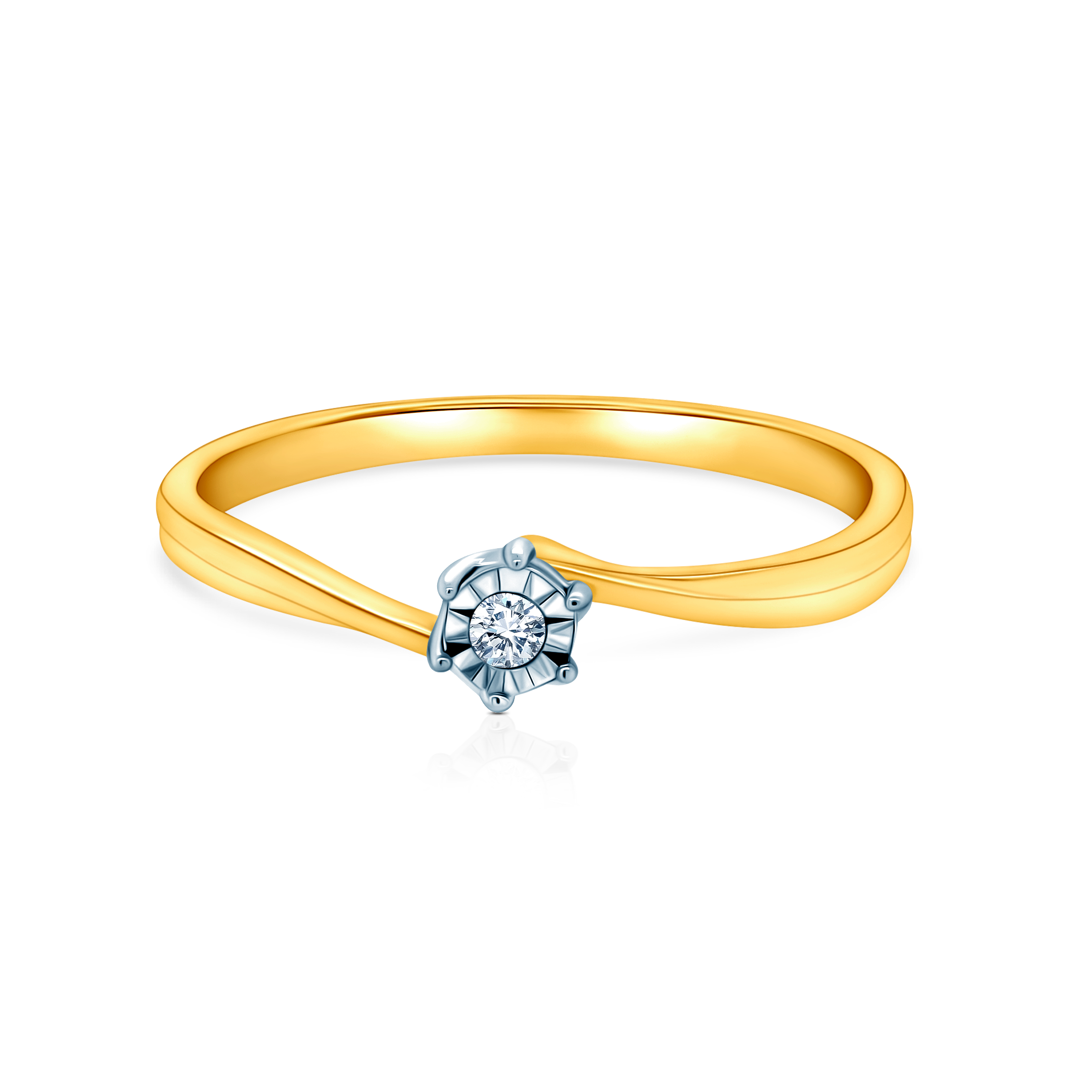 Δαχτυλίδι αρραβώνων Savicki: δίχρωμος χρυσός, διαμάντι