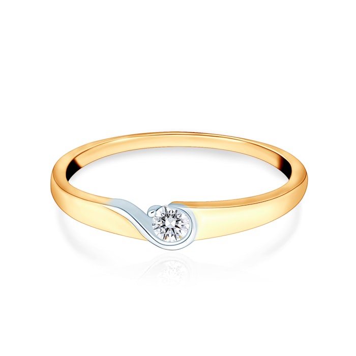 Zaručnički prsten Savicki: dvobojno zlato, dijamant