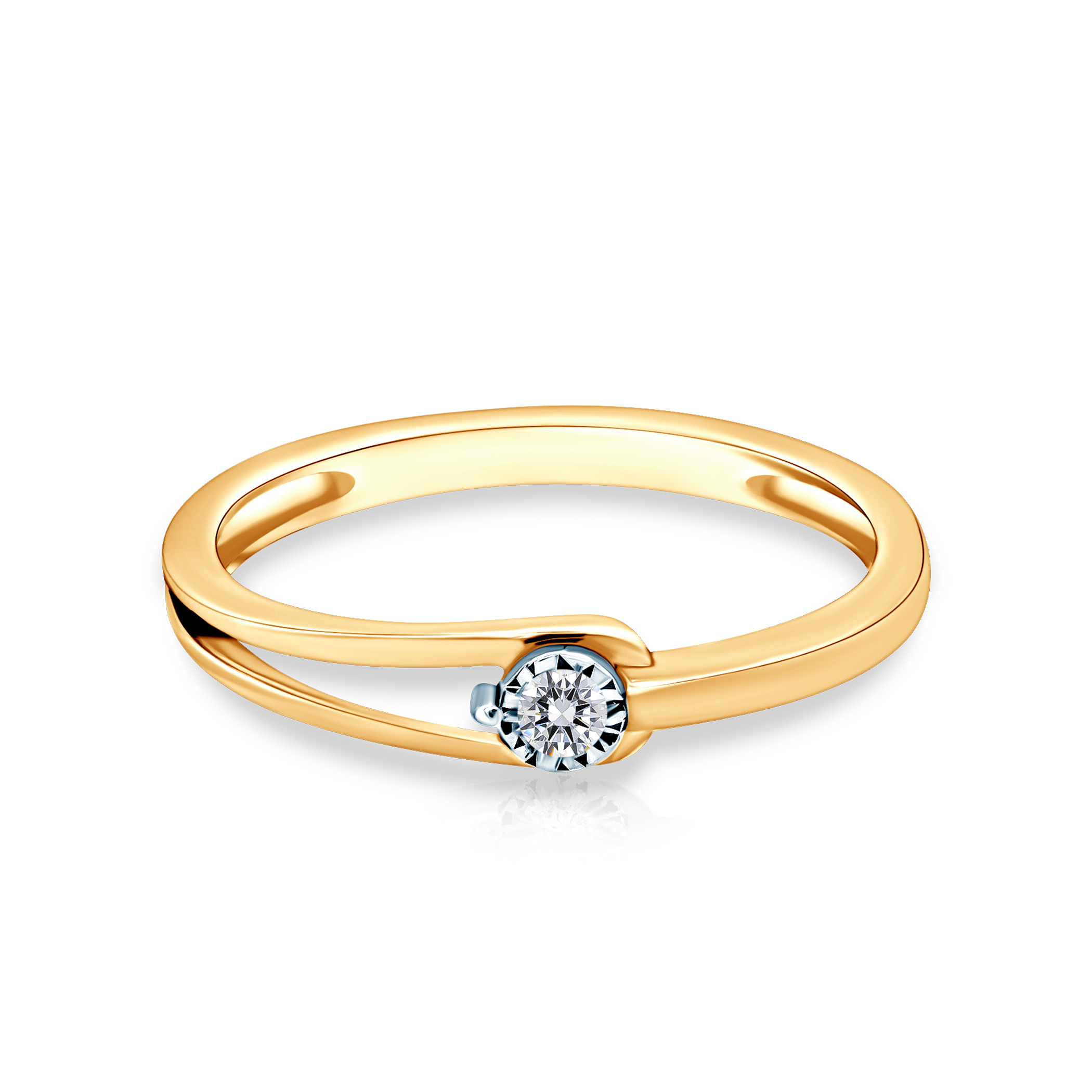 Δαχτυλίδι αρραβώνων Savicki: δίχρωμος χρυσός, διαμάντι