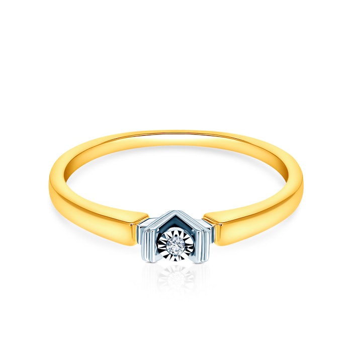 Zaručnički prsten Savicki: dvobojno zlato, dijamant