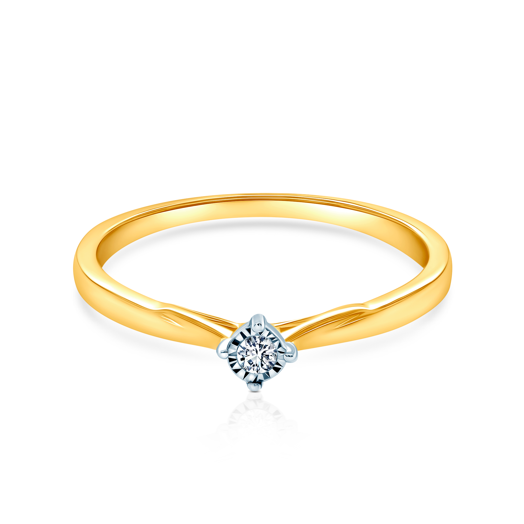 Δαχτυλίδι αρραβώνων Savicki: δίχρωμος χρυσός, διαμάντι