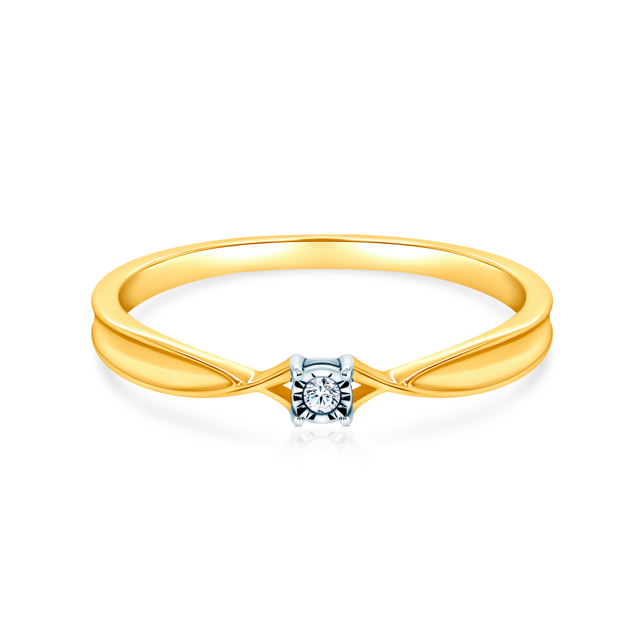 Δαχτυλίδι αρραβώνων Savicki: δίχρωμος χρυσός, διαμάντι