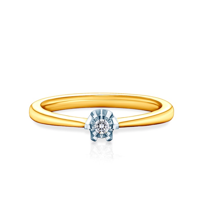 Zaručnički prsten Savicki: dvobojno zlato, dijamant