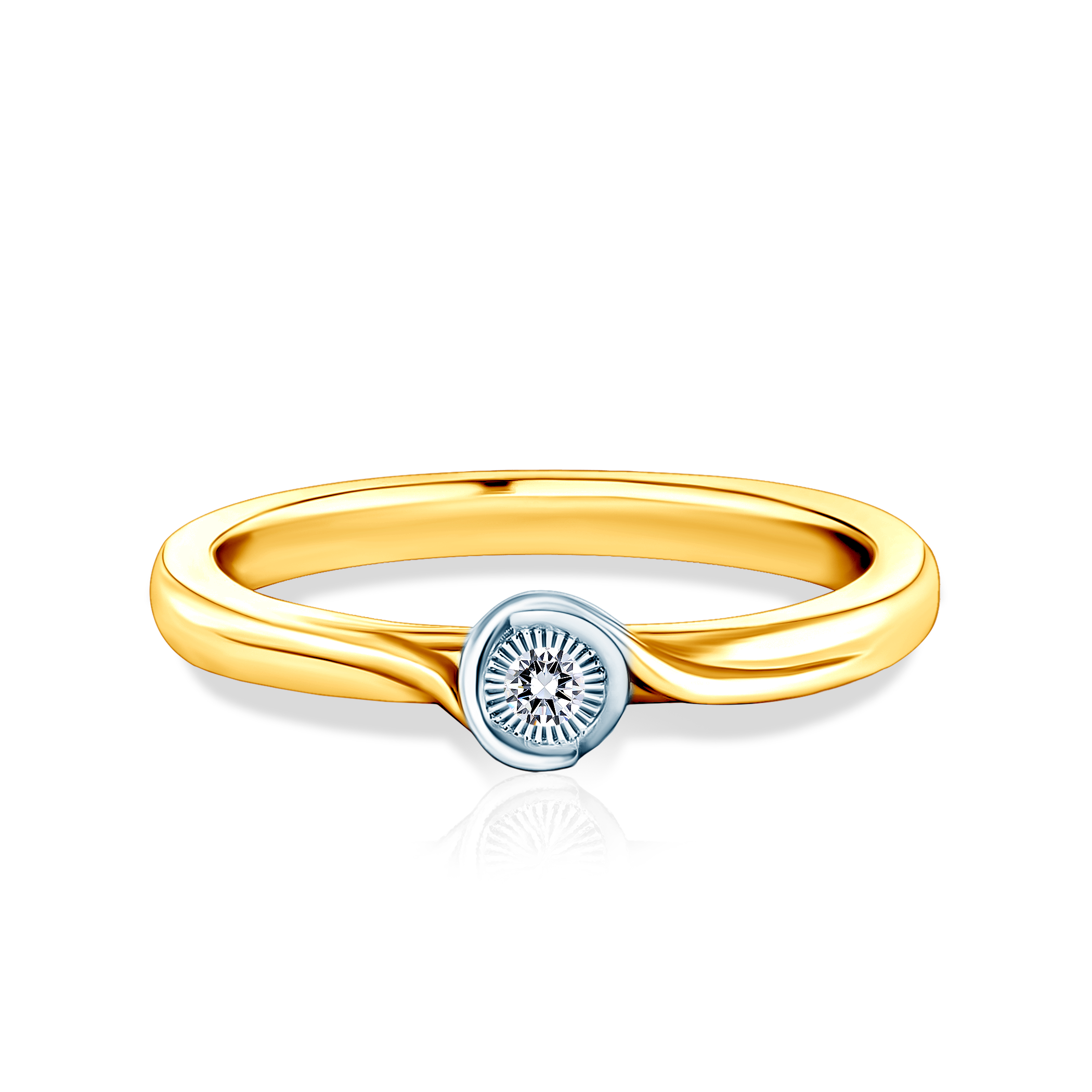 Zaručnički prsten Savicki: dvobojno zlato, dijamant